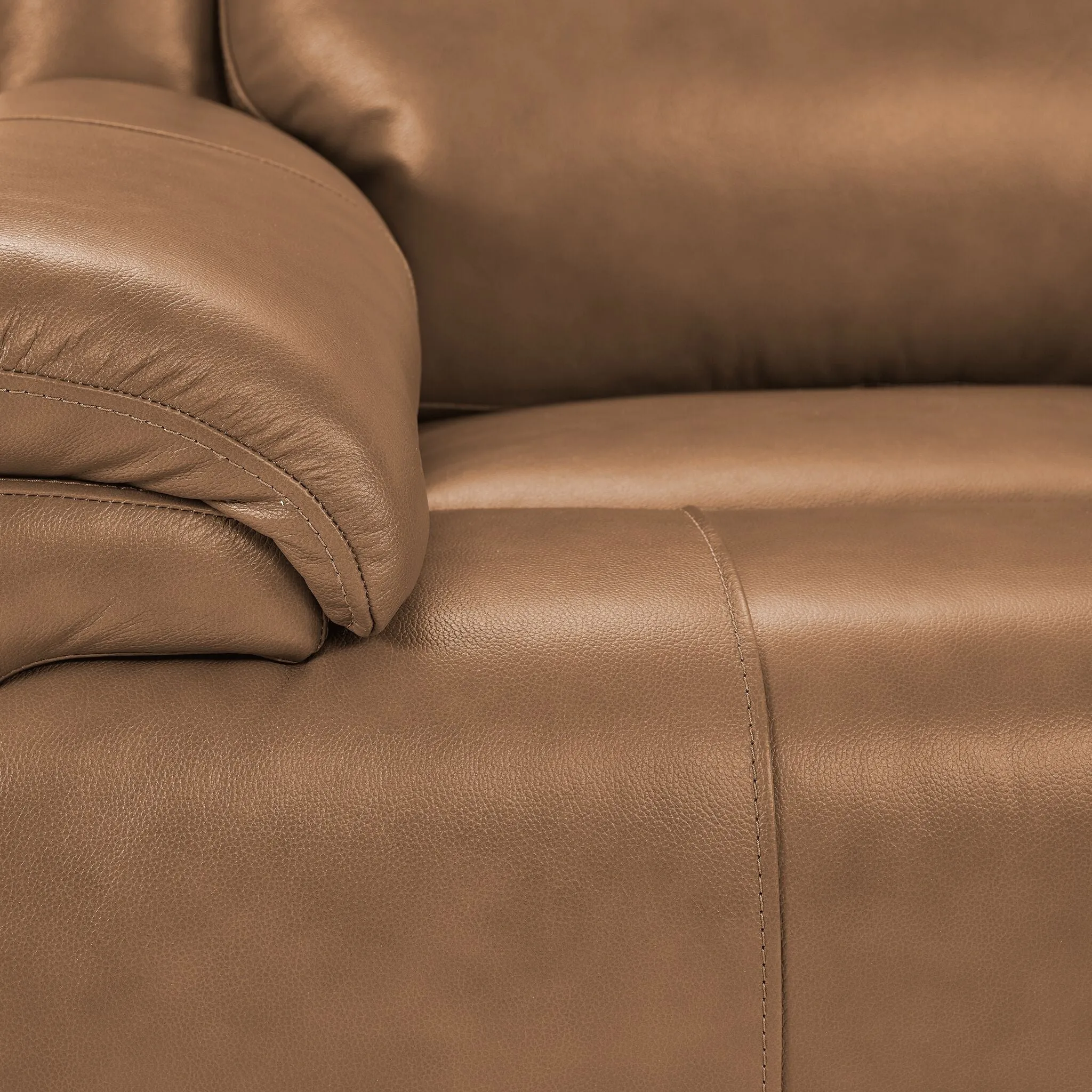 Allie Leather Dual Power Reclining Loveseat - Canyon