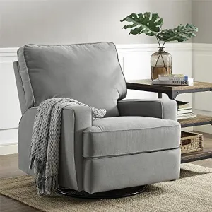 Baby Relax DA7197-GR Rylan Swivel Gliding Recliner, Gray