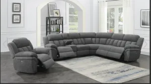 Bahrain 6-Piece Upholstered Power Sectional Charcoal