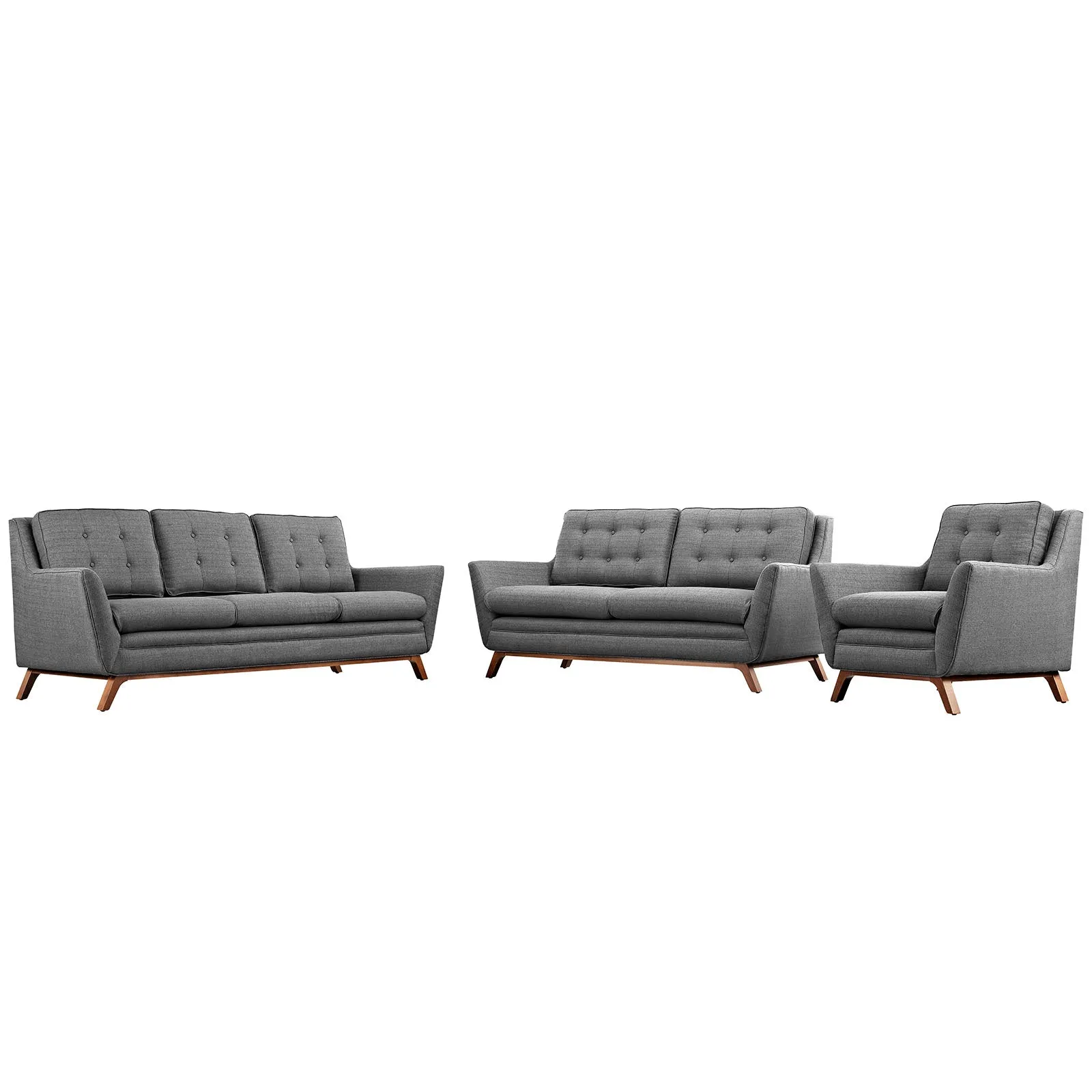 Beguile Living Room Set Upholstered Fabric Set of 3 by Modway