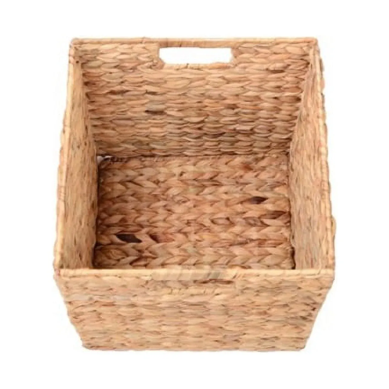 Better Homes & Gardens 11.8 inch Natrual Water Hyacinth Foldable Cube Baskets, Set of 4 - Lightweight & Durable
