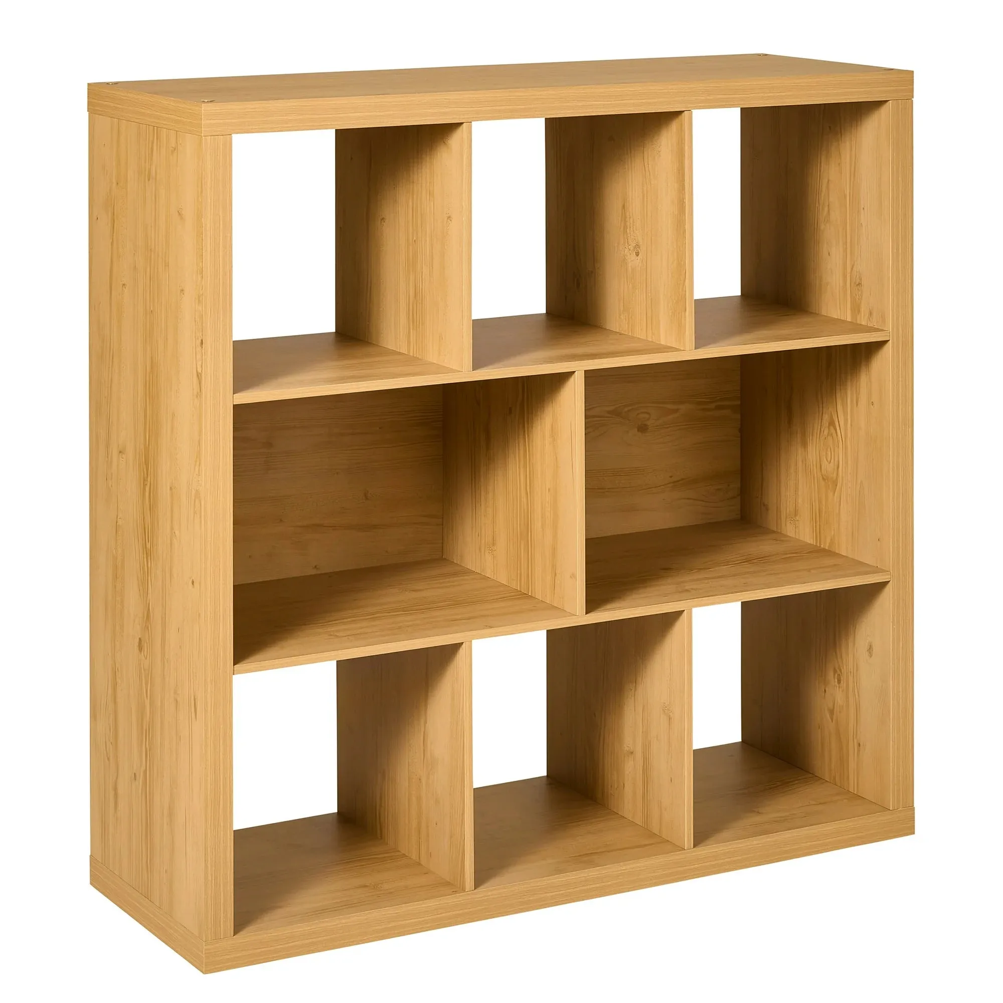 Better Homes & Gardens BH5336278612105 6-Cube Organizer with Storage Cubbies, Natural Pine Finish