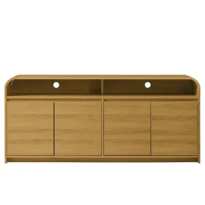 Better Homes & Gardens BHS436249972007 Juliet Curved TV Stand for TVs up to 75", Light Honey Finish