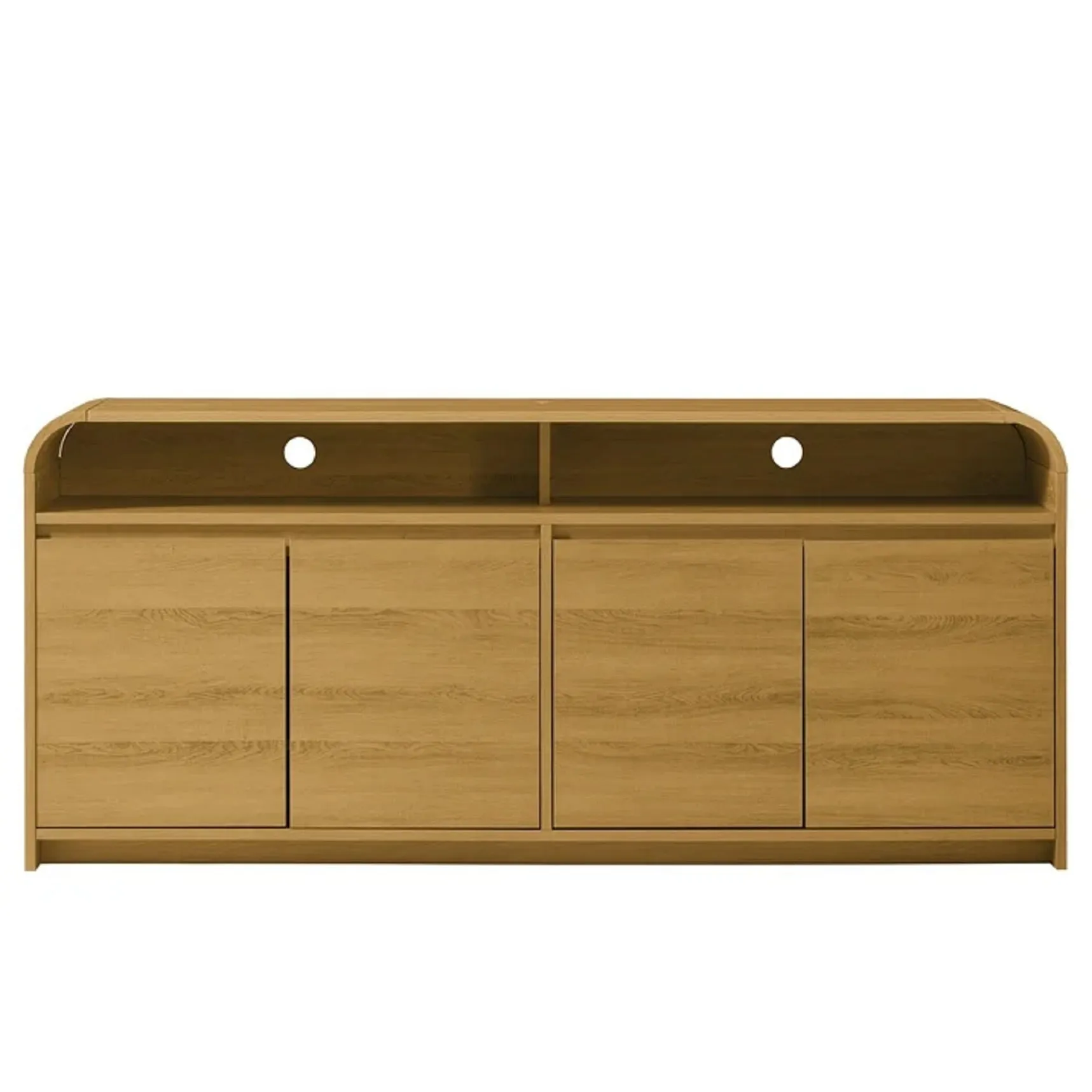 Better Homes & Gardens BHS436249972007 Juliet Curved TV Stand for TVs up to 75", Light Honey Finish