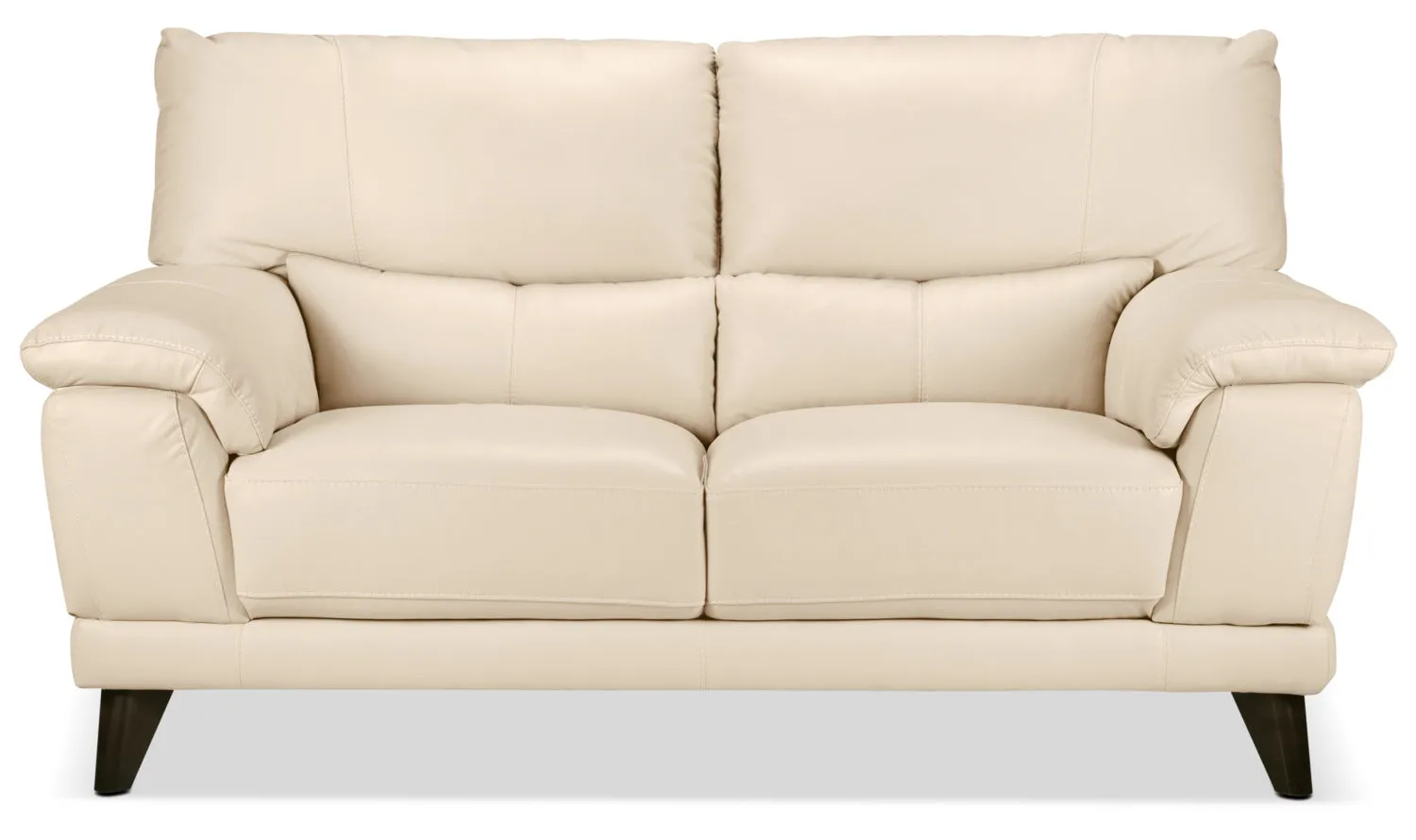 Braylon Leather Loveseat - Bisque