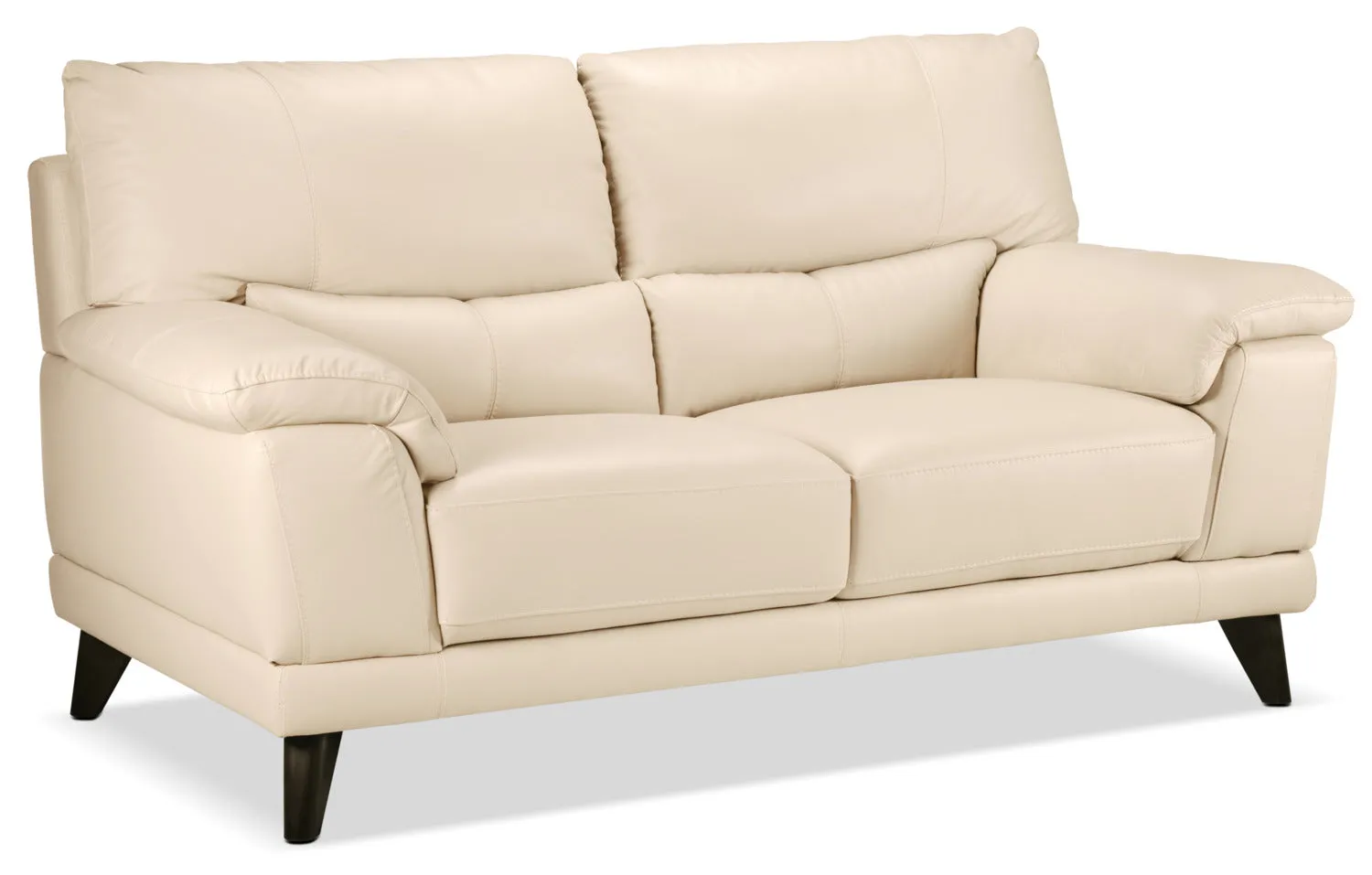 Braylon Leather Loveseat - Bisque