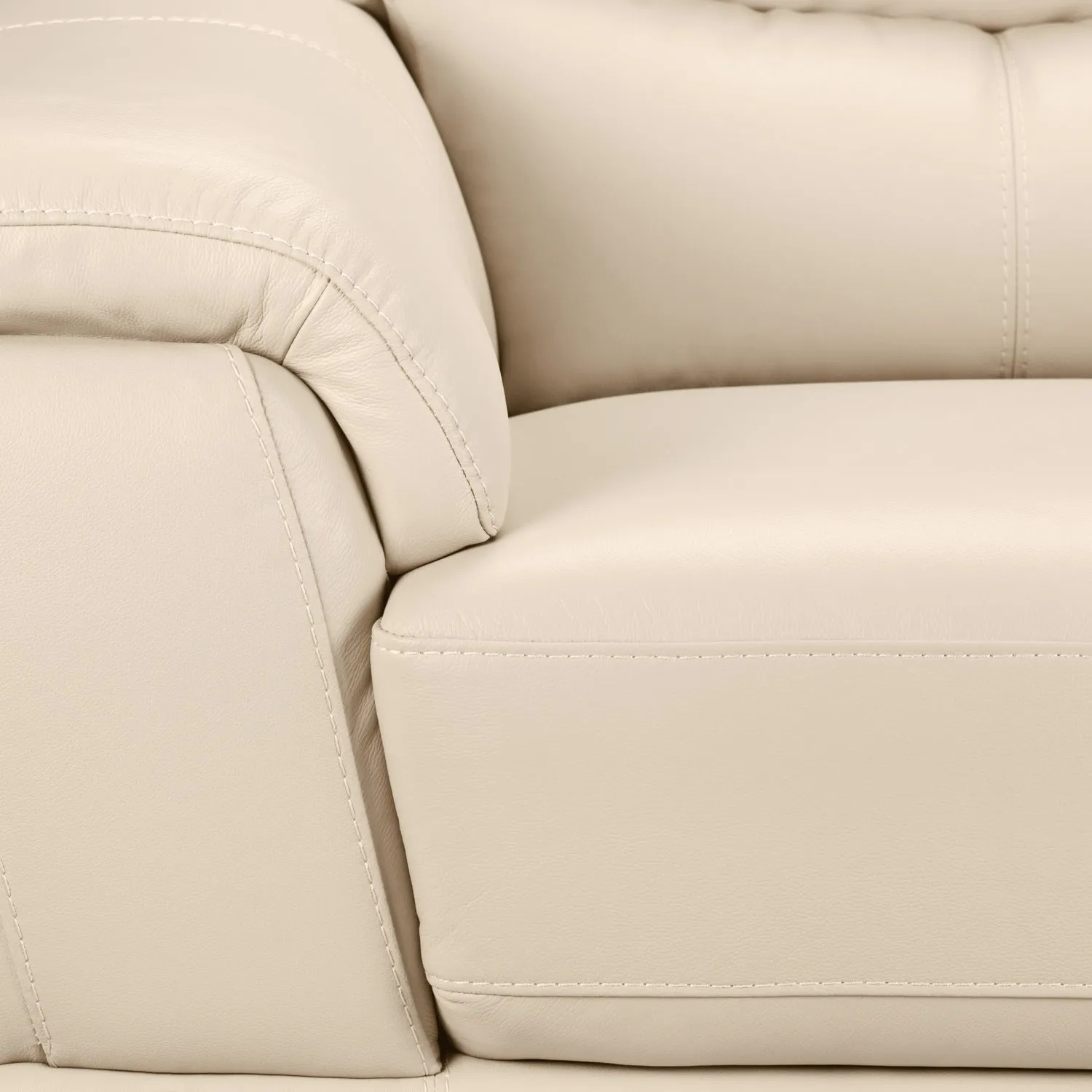 Braylon Leather Loveseat - Bisque