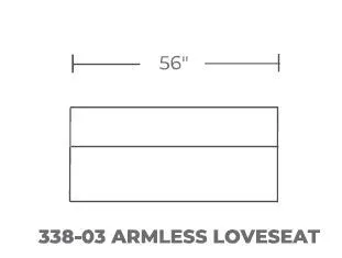 Brentwood 56" Leather Armless Loveseat