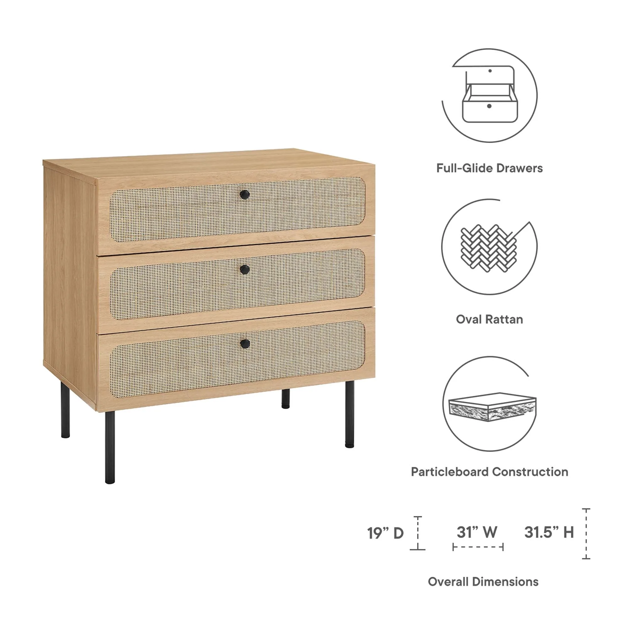 Chaucer 3-Drawer Chest by Modway