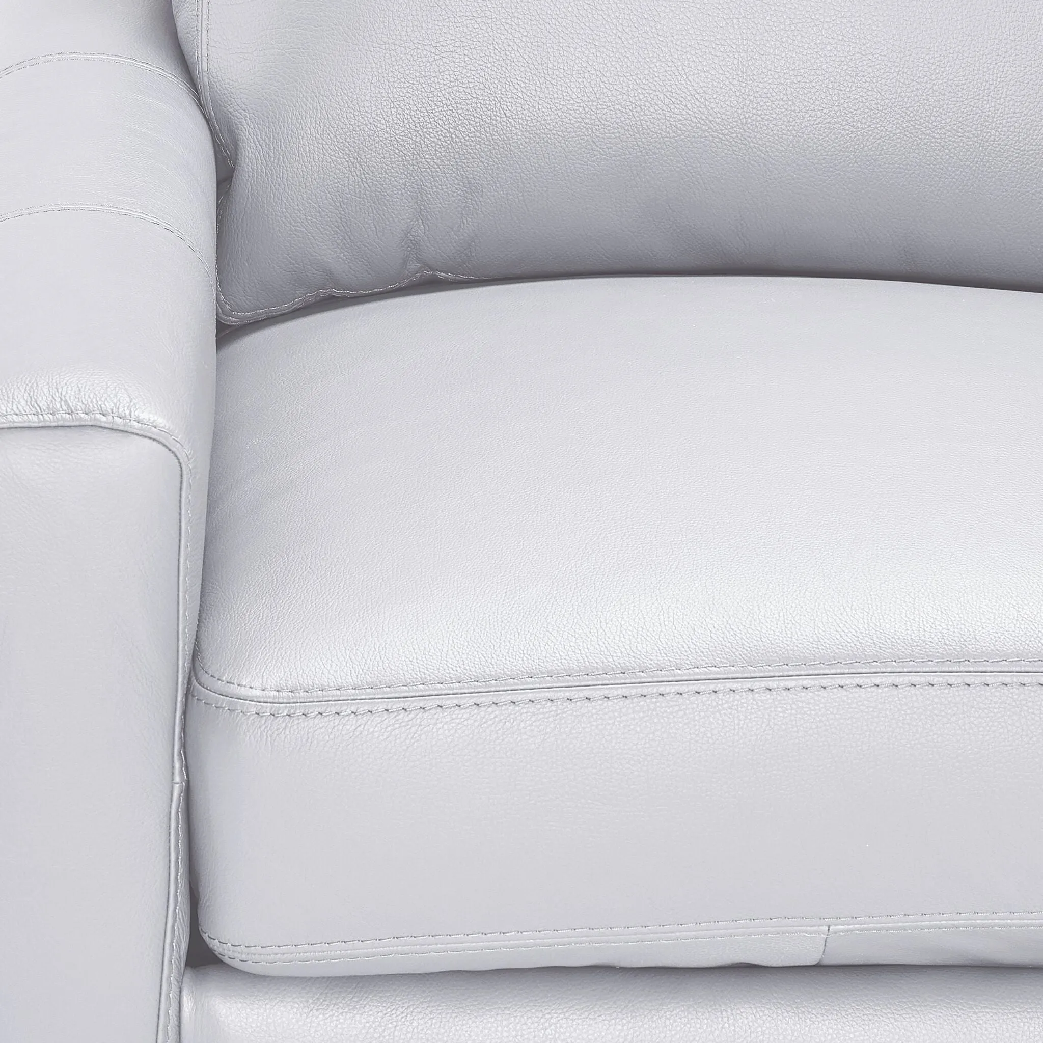 Chito Leather Loveseat - Silver Grey