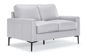 Chito Leather Loveseat - Silver Grey