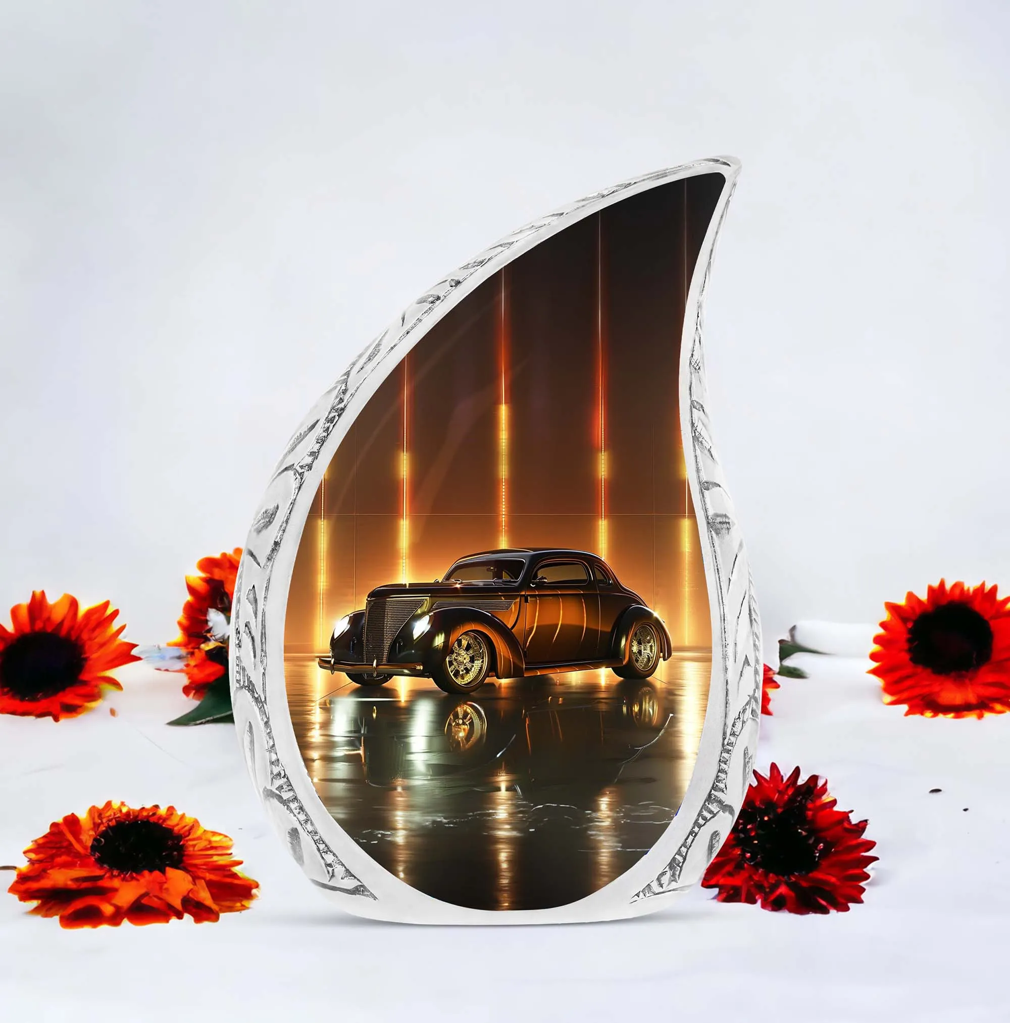 Classic Car Adult Cremation Urn, Miniature Memorial Ashes Holder for Women