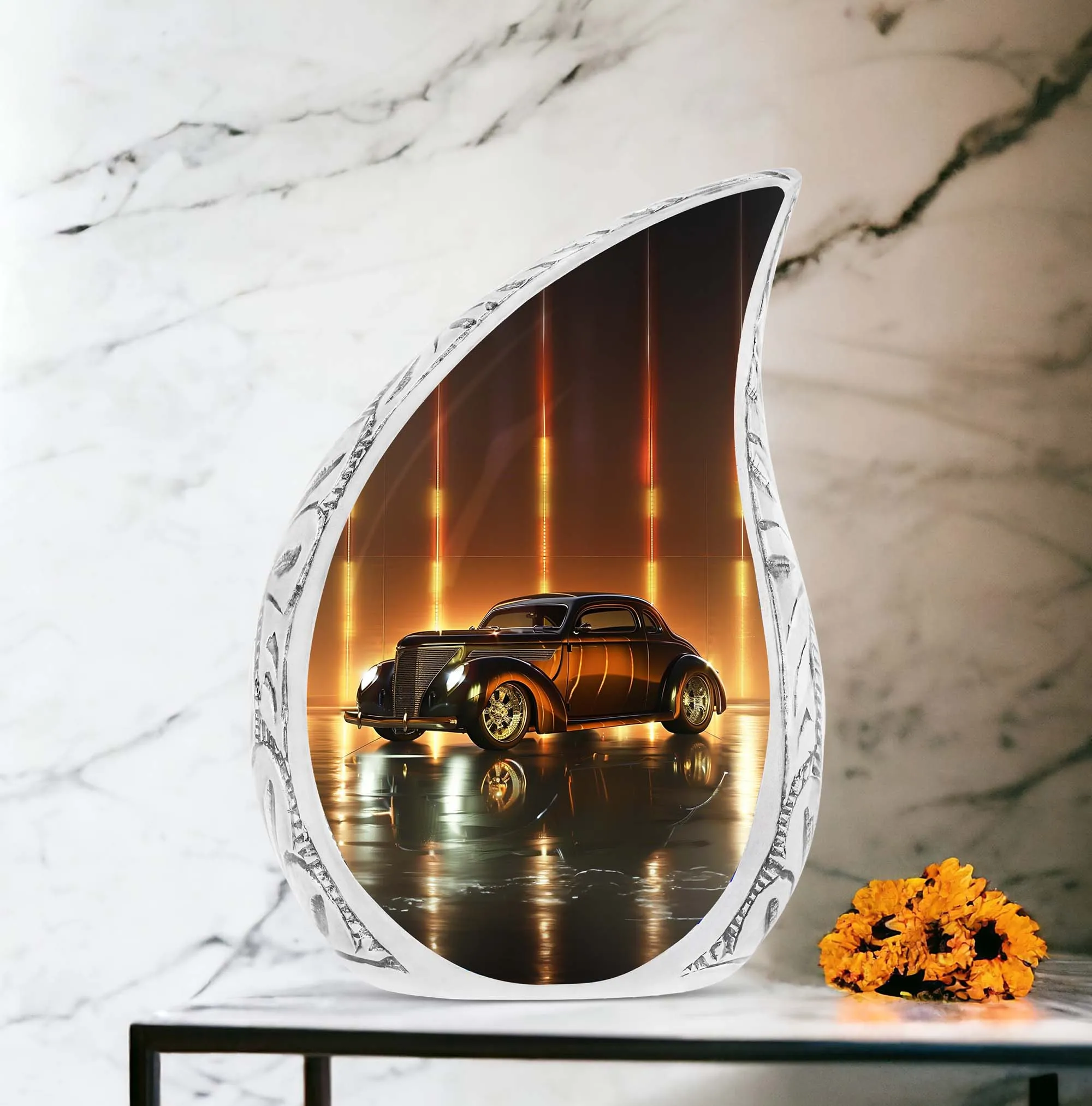 Classic Car Adult Cremation Urn, Miniature Memorial Ashes Holder for Women