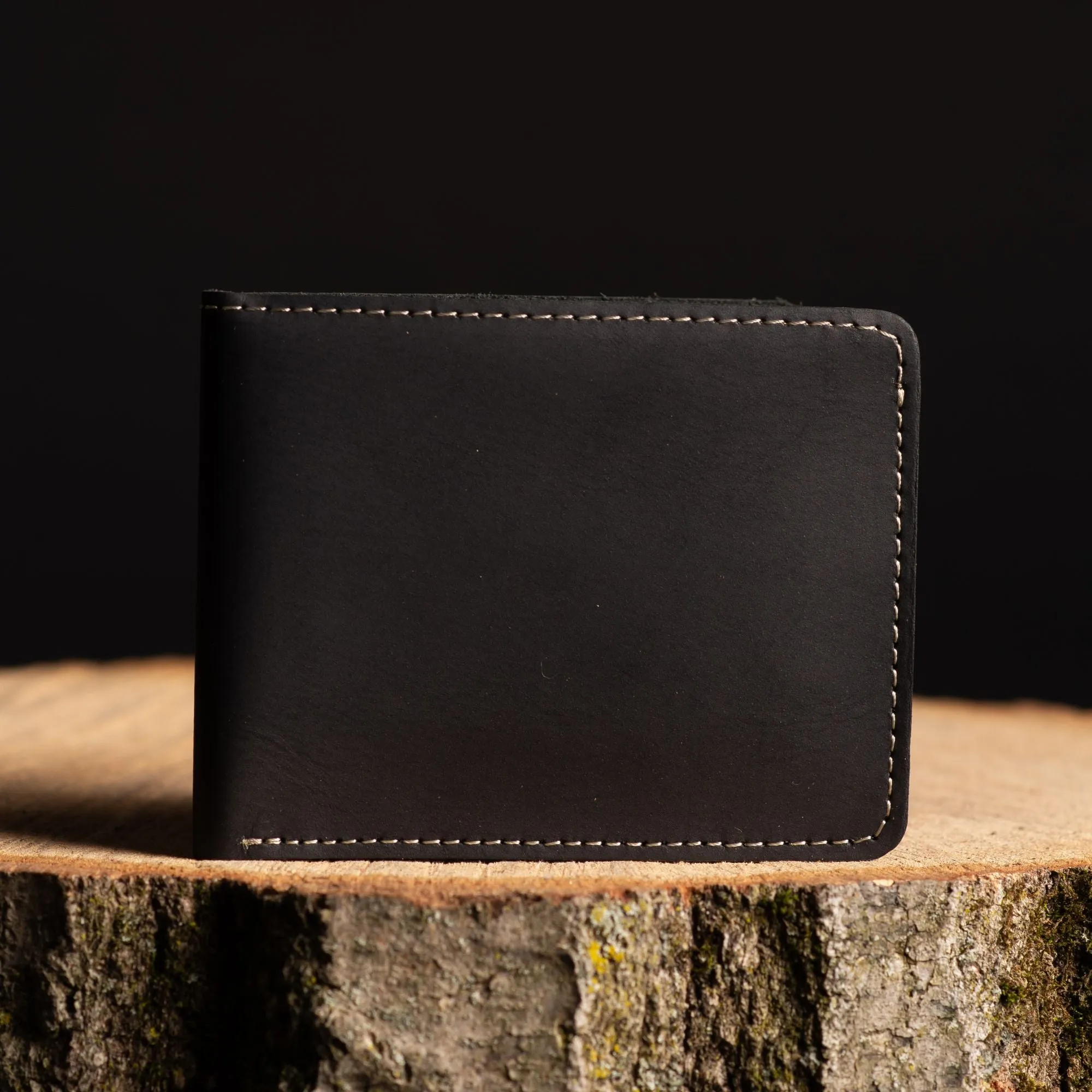 Cognac Full Grain Leather Minimalist Wallet