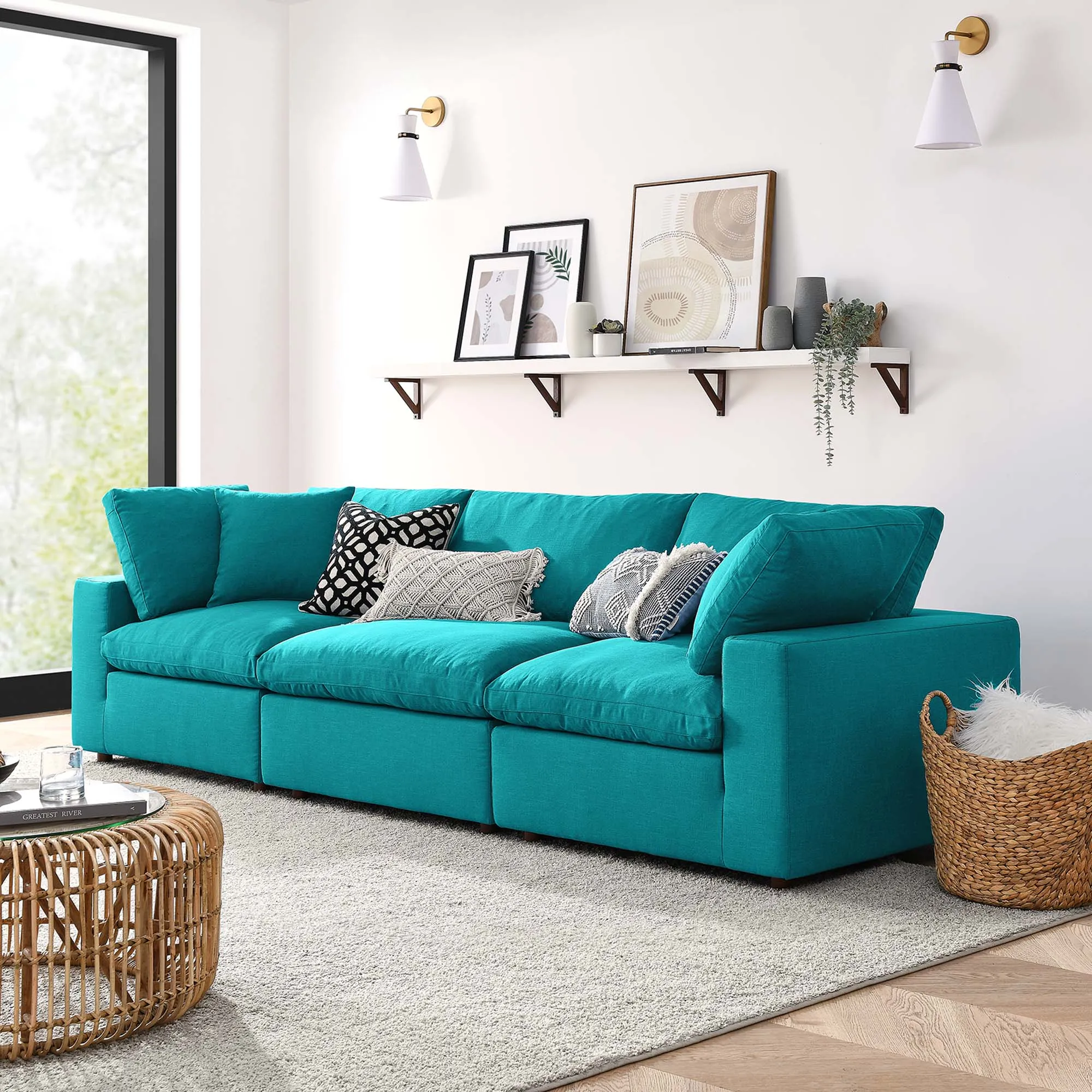 Commix 3 Piece Down Filled Overstuffed Sectional Sofa Set by Modway