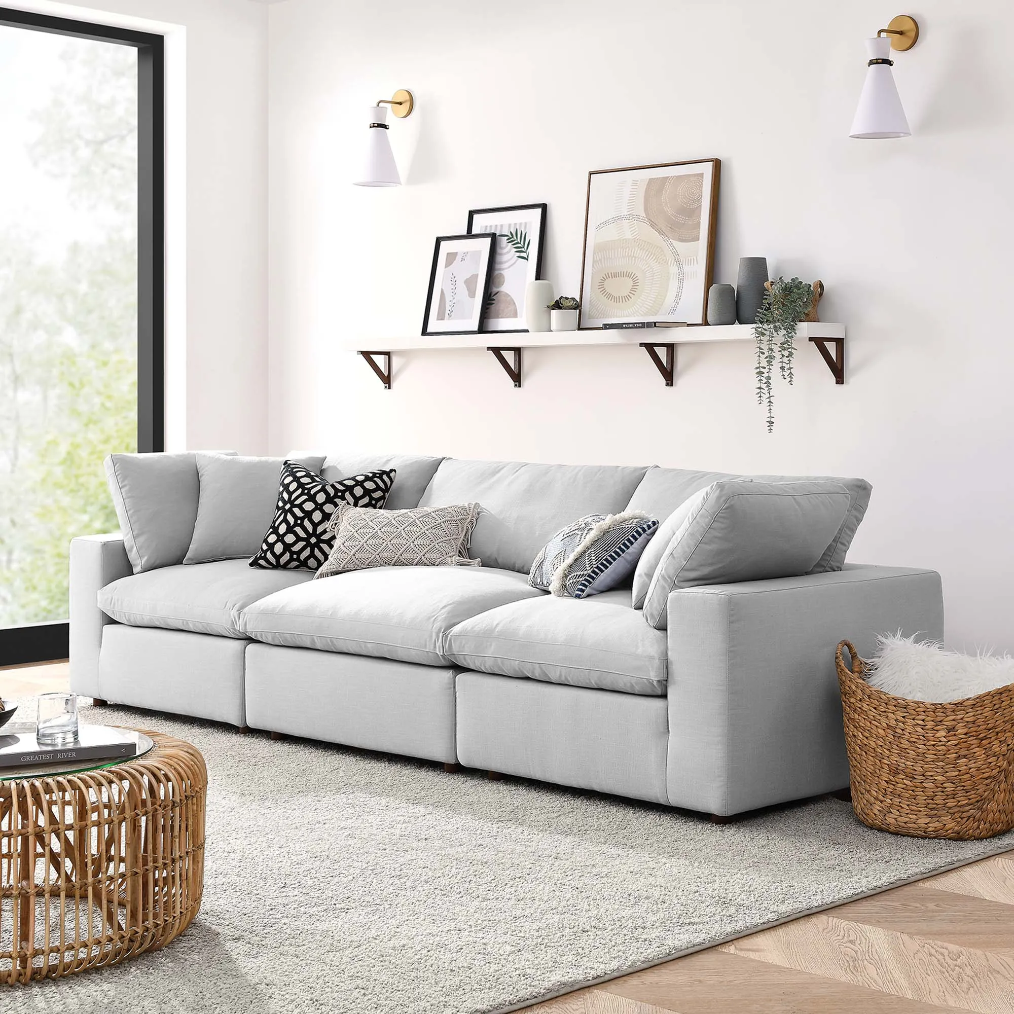 Commix 3 Piece Down Filled Overstuffed Sectional Sofa Set by Modway