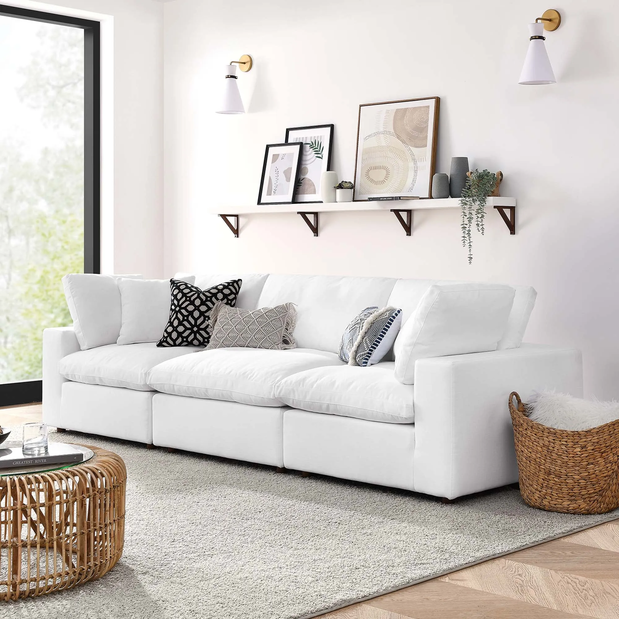 Commix 3 Piece Down Filled Overstuffed Sectional Sofa Set by Modway