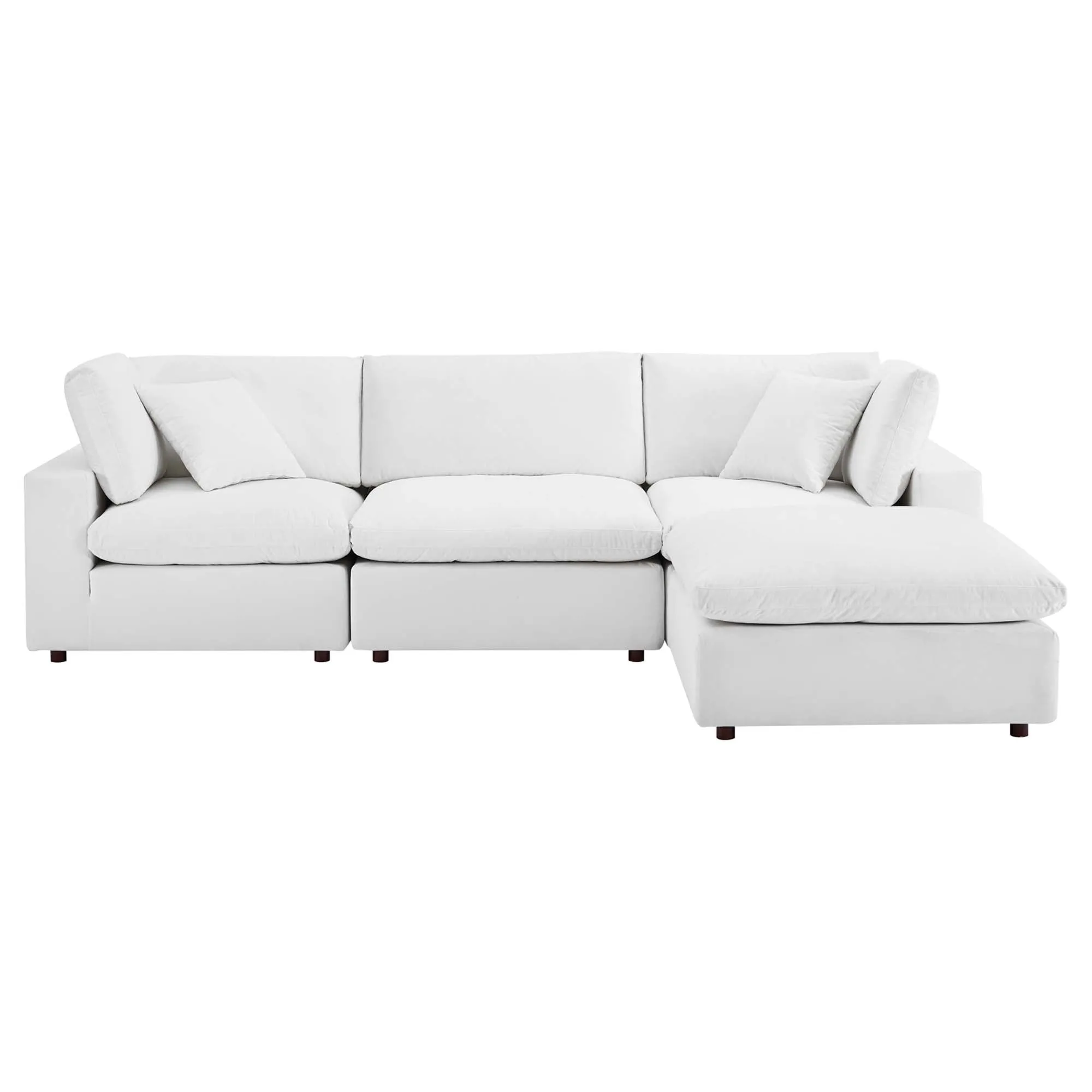 Commix 4-Piece Down Filled Overstuffed Performance Velvet Sectional Sofa by Modway
