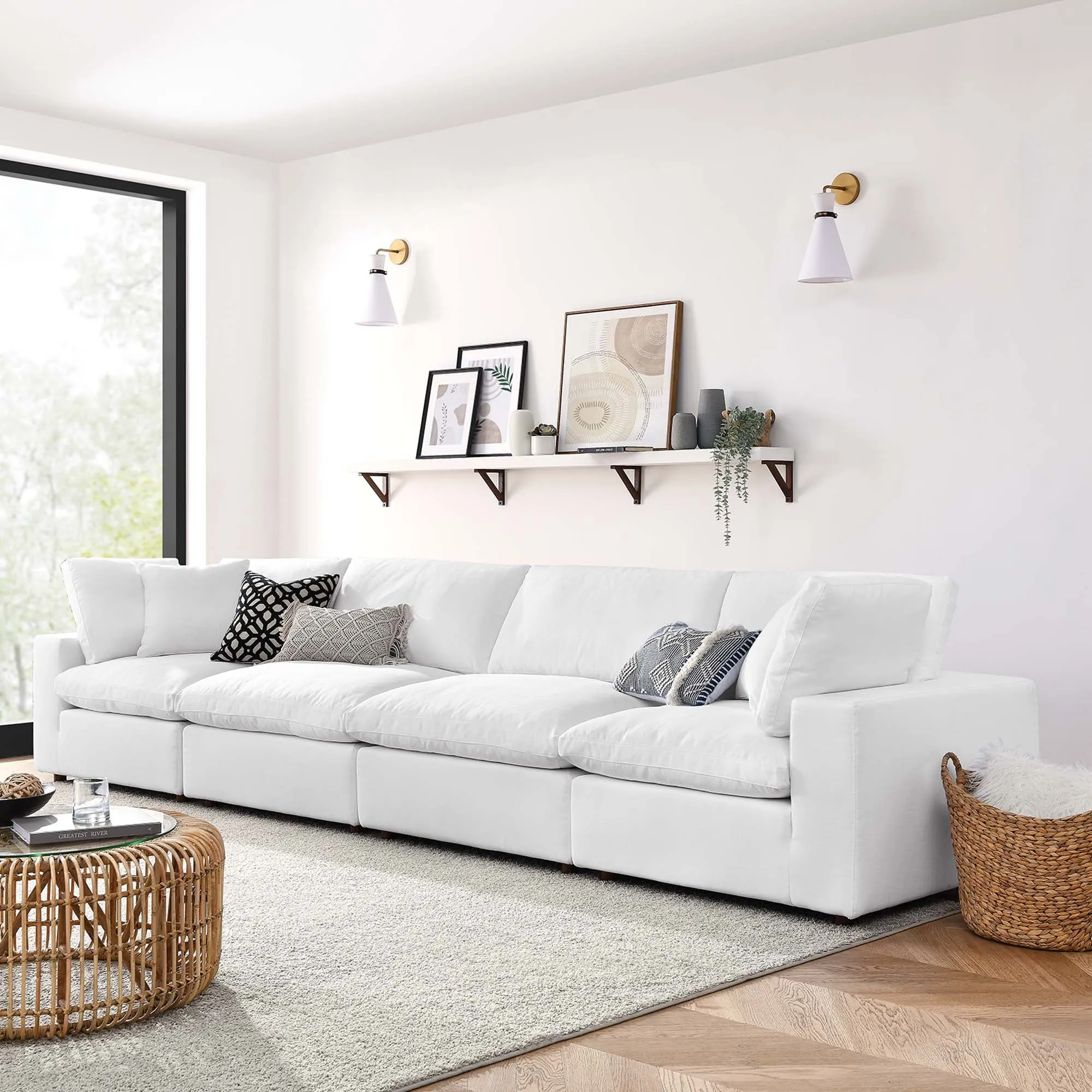Commix 4 Piece Down Filled Overstuffed Sectional Sofa Set by Modway