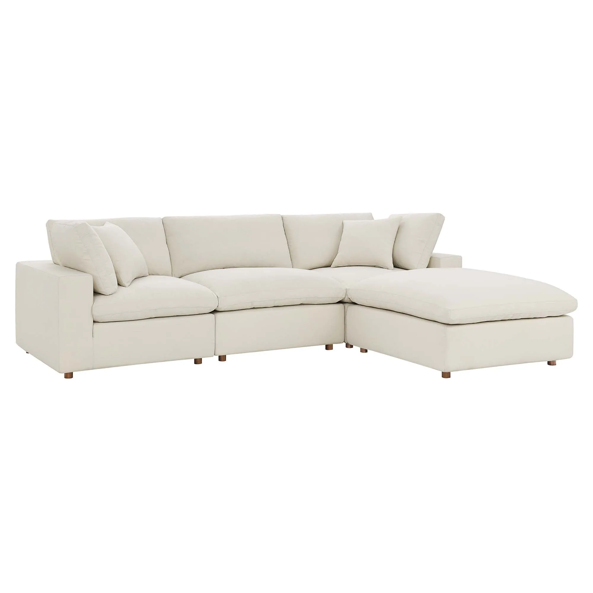 Commix 4 Piece Down Filled Overstuffed Sectional Sofa Set by Modway