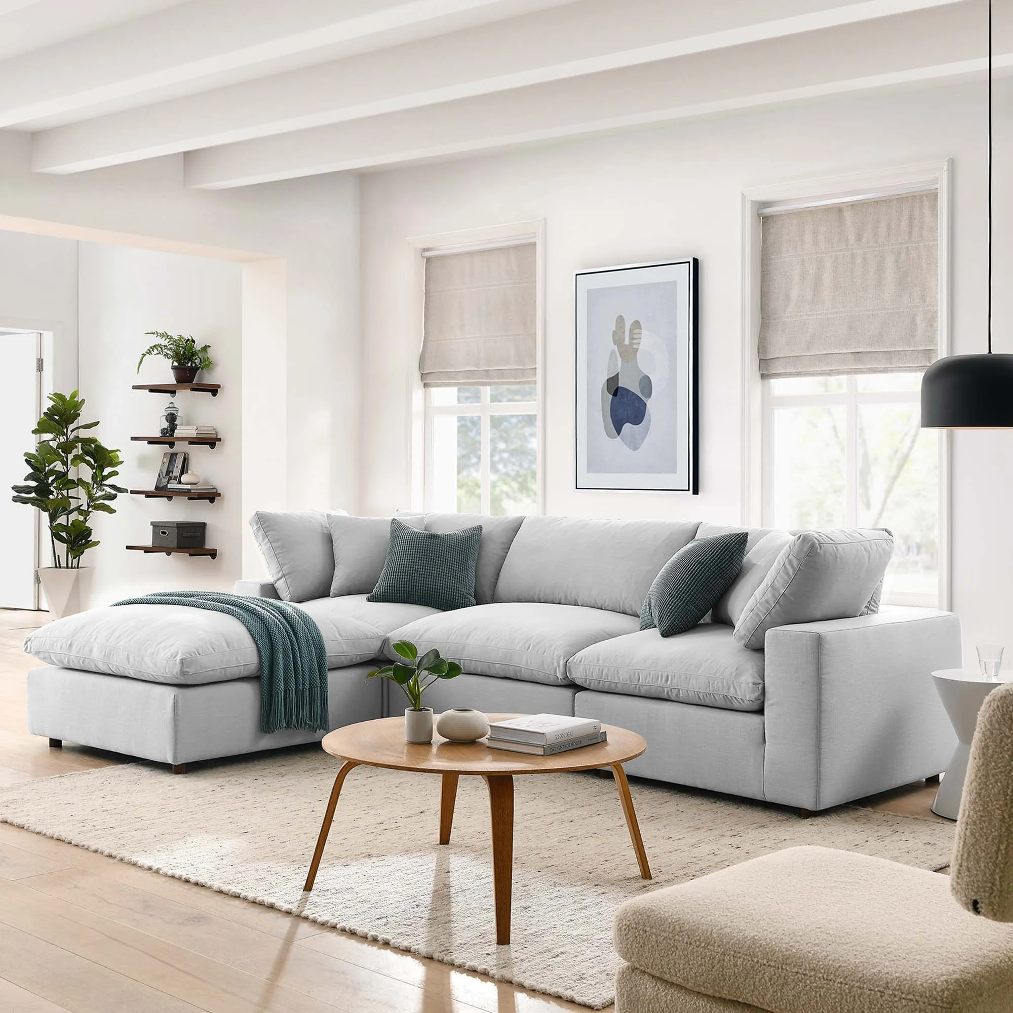 Commix 4 Piece Down Filled Overstuffed Sectional Sofa Set by Modway