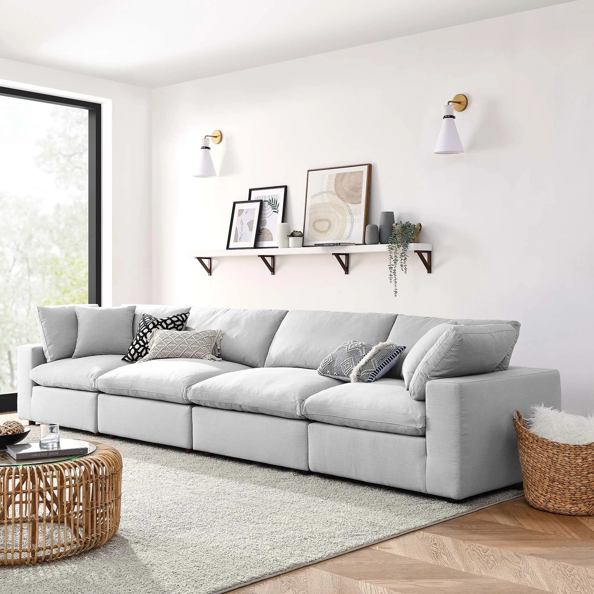 Commix 4 Piece Down Filled Overstuffed Sectional Sofa Set by Modway