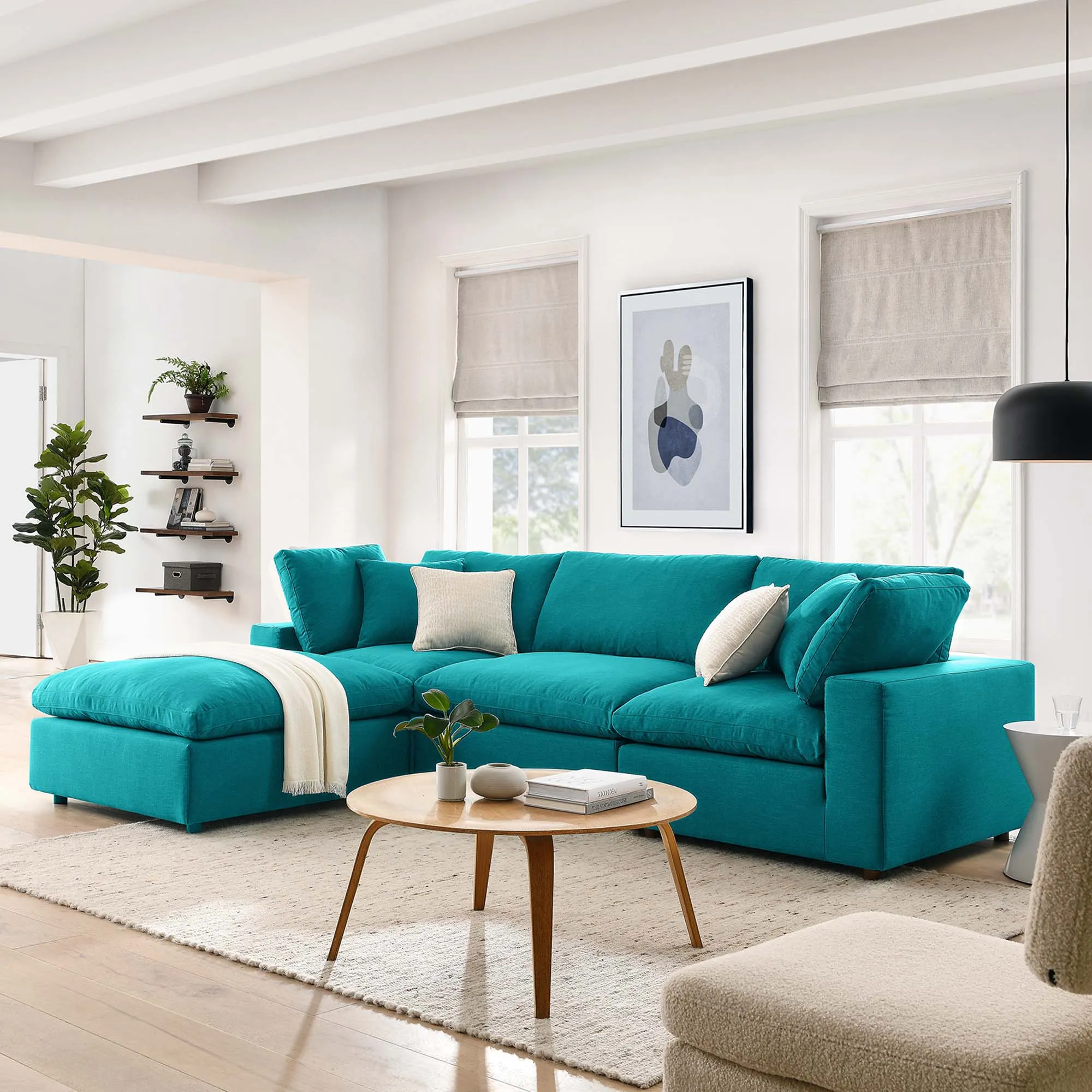 Commix 4 Piece Down Filled Overstuffed Sectional Sofa Set by Modway