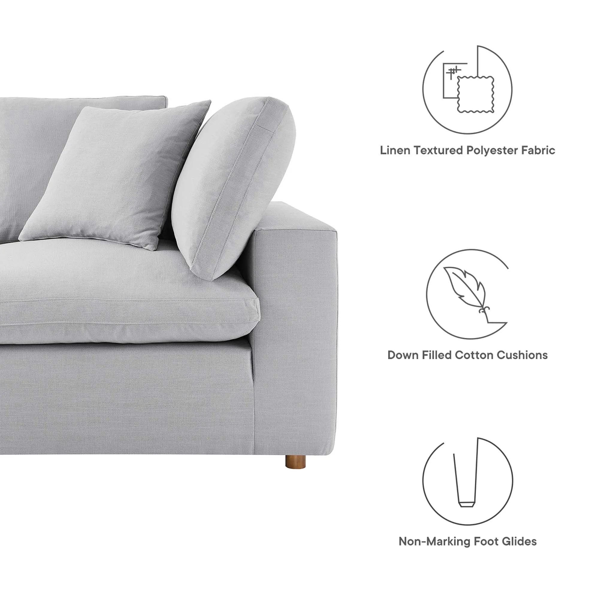 Commix 4 Piece Down Filled Overstuffed Sectional Sofa Set by Modway