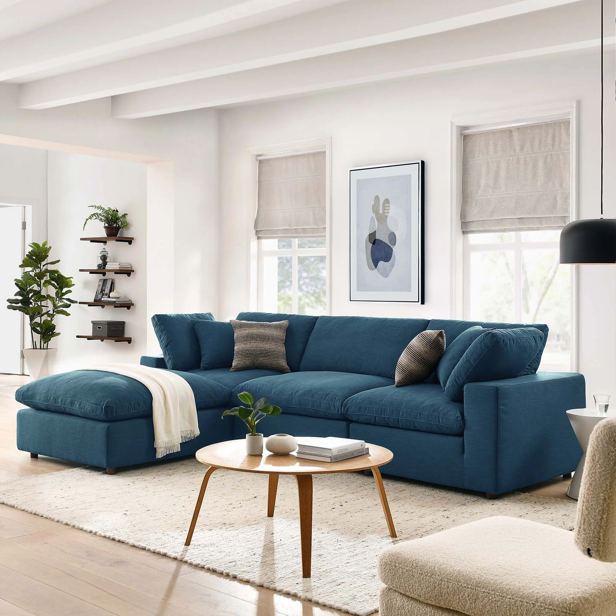 Commix 4 Piece Down Filled Overstuffed Sectional Sofa Set by Modway