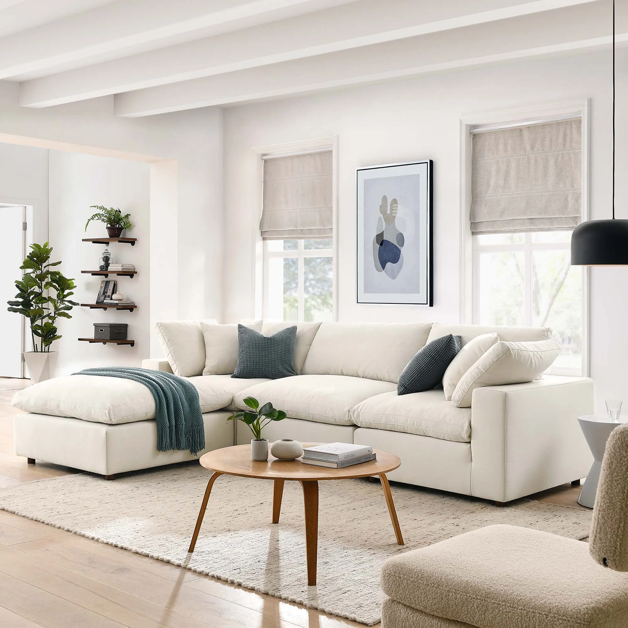 Commix 4 Piece Down Filled Overstuffed Sectional Sofa Set by Modway
