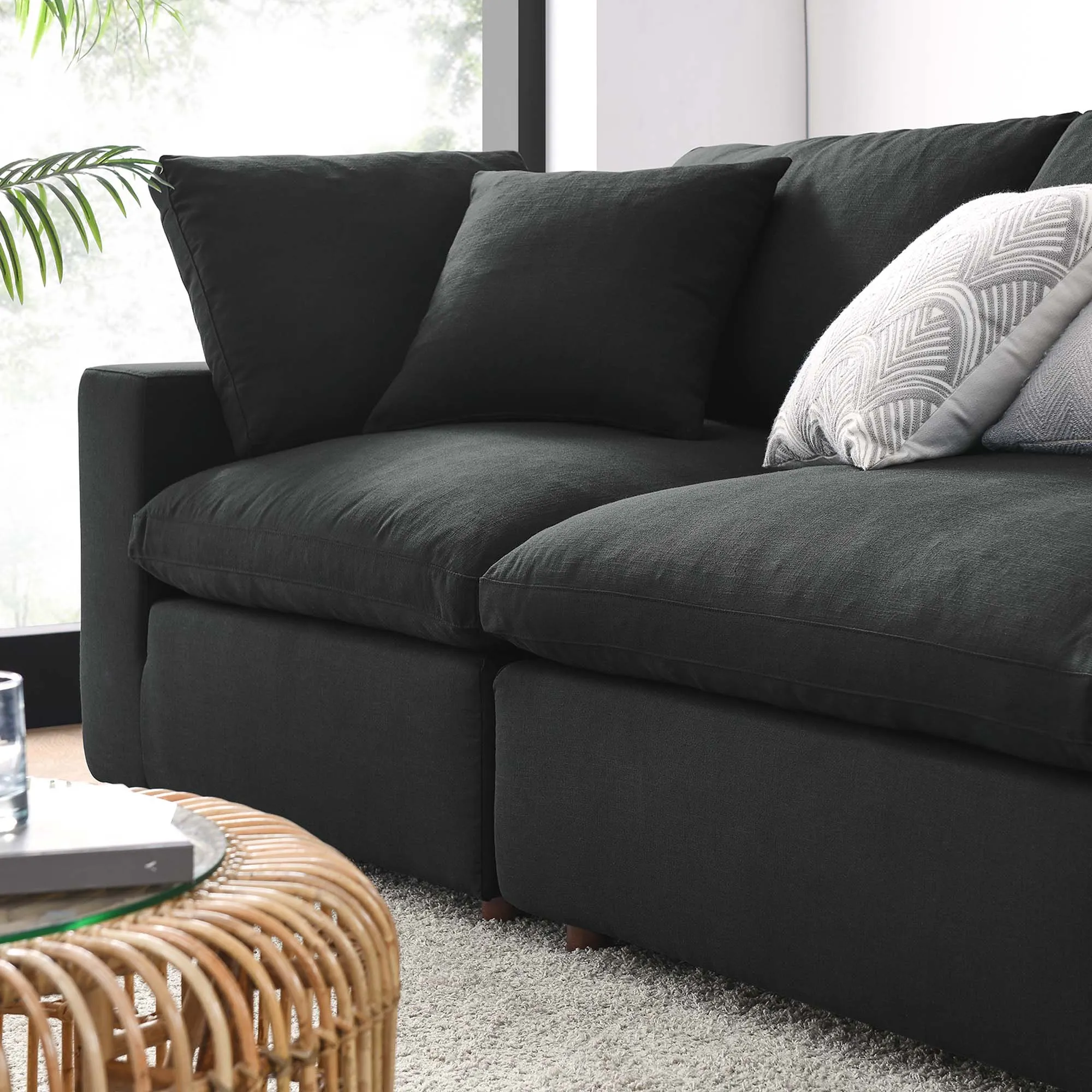 Commix 4 Piece Down Filled Overstuffed Sectional Sofa Set by Modway
