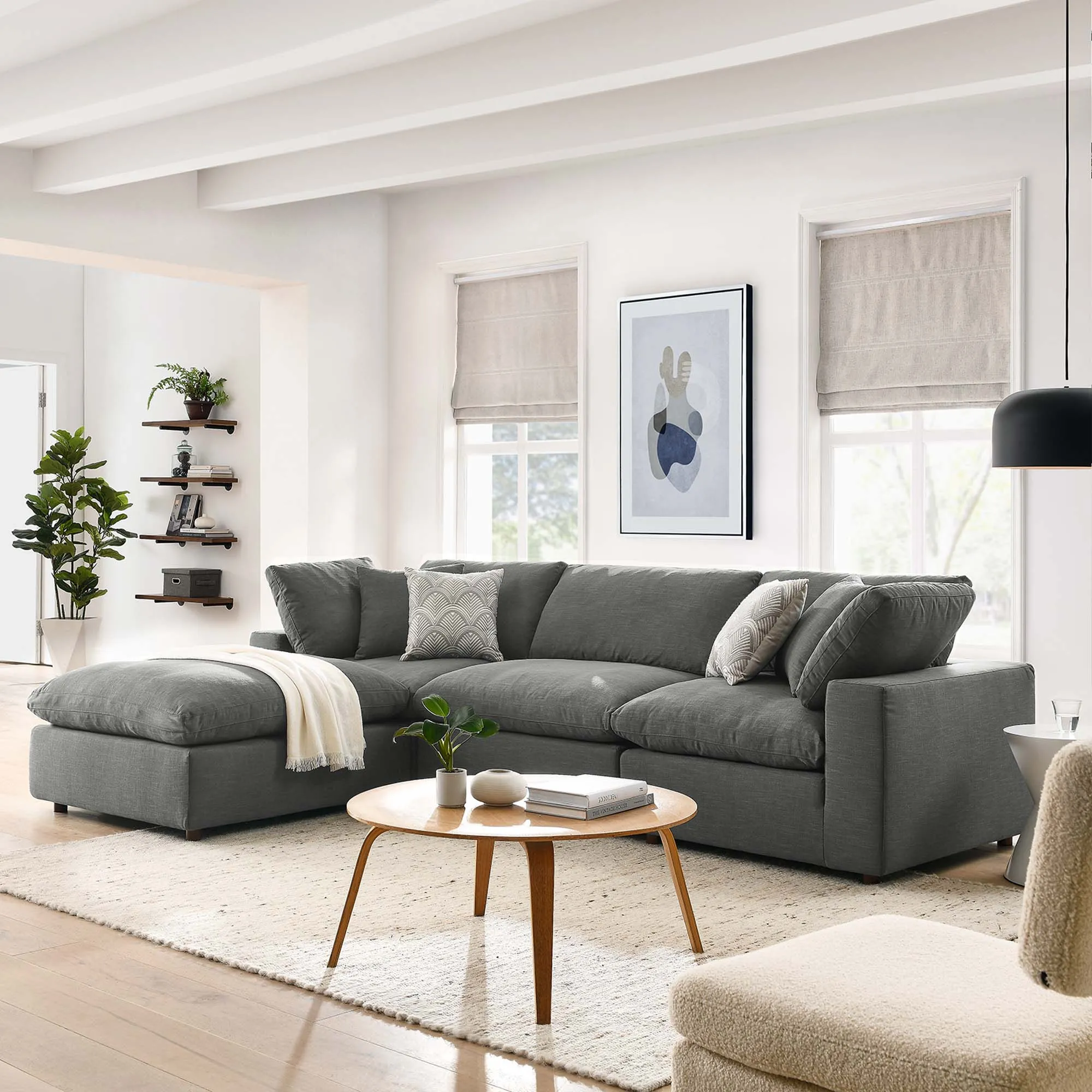 Commix 4 Piece Down Filled Overstuffed Sectional Sofa Set by Modway