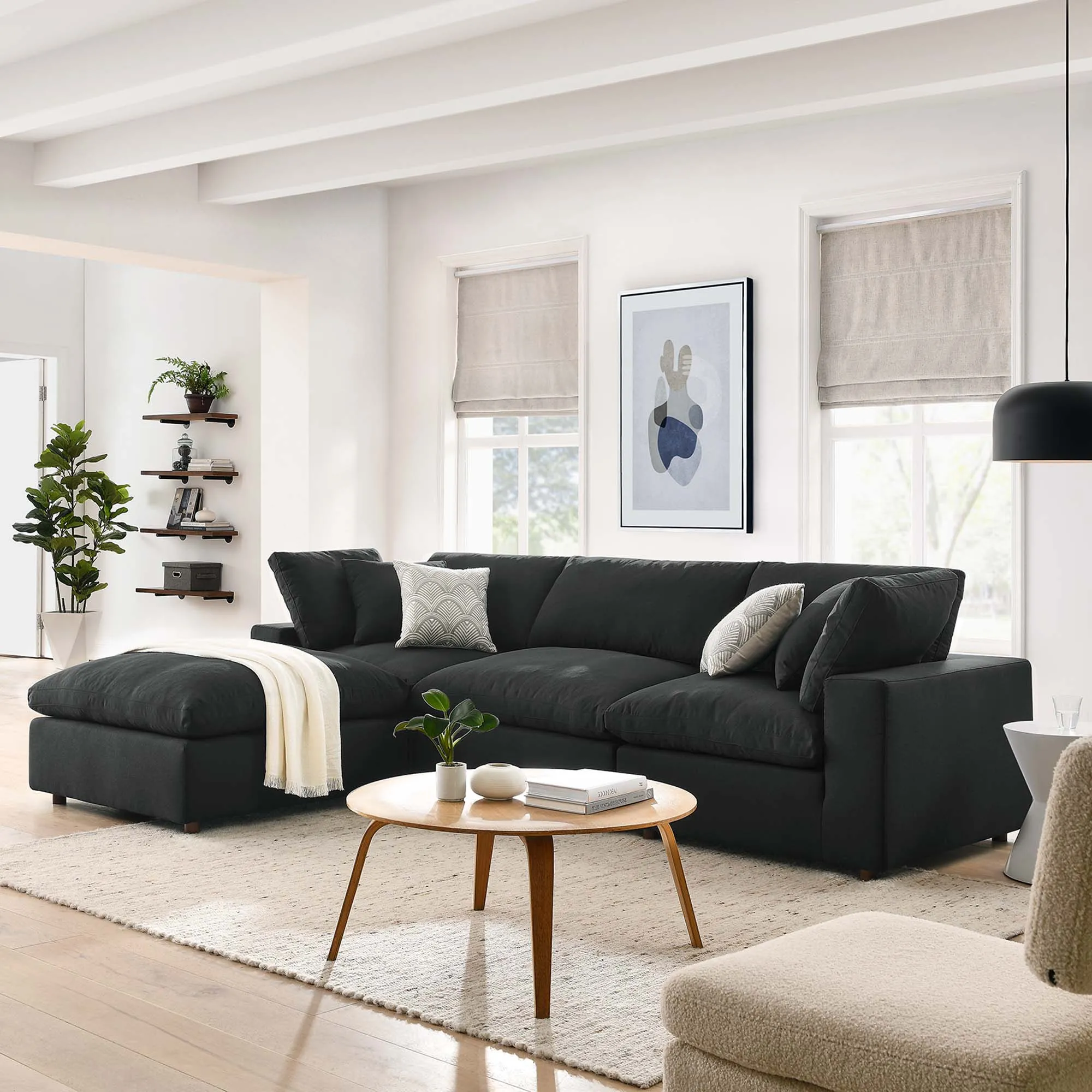 Commix 4 Piece Down Filled Overstuffed Sectional Sofa Set by Modway