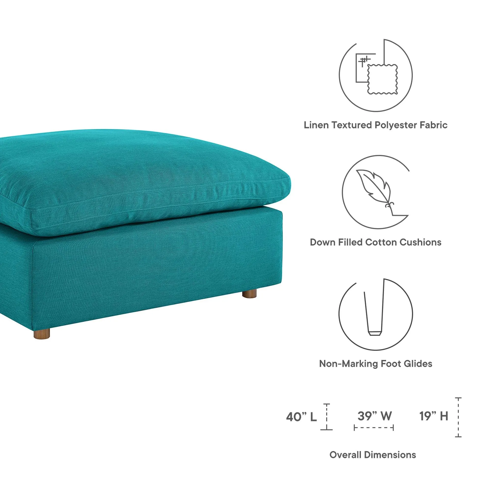 Commix 4 Piece Down Filled Overstuffed Sectional Sofa Set by Modway