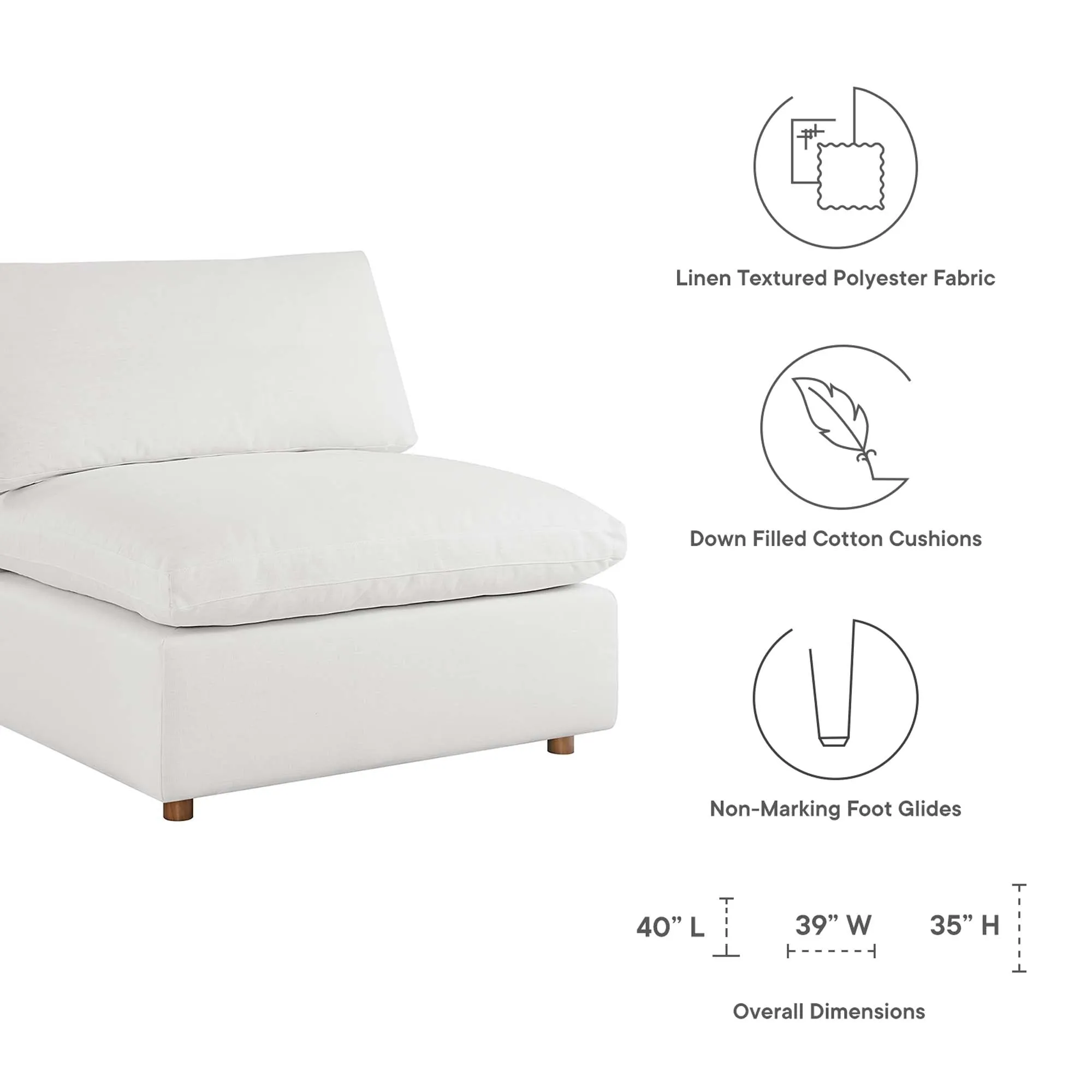 Commix 4 Piece Down Filled Overstuffed Sectional Sofa Set by Modway