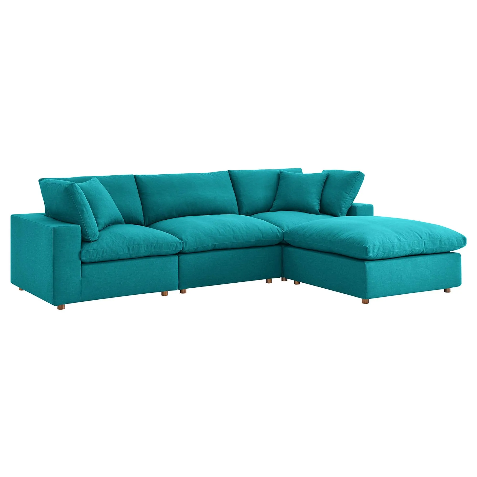 Commix 4 Piece Down Filled Overstuffed Sectional Sofa Set by Modway