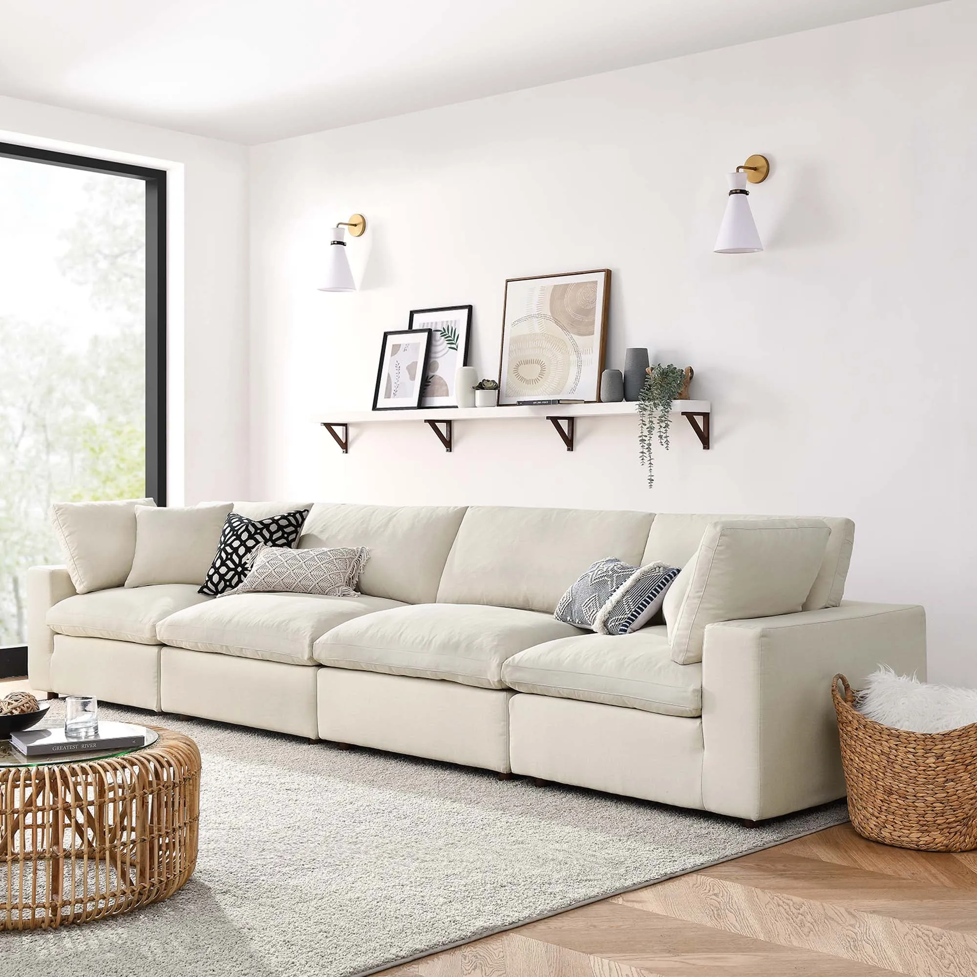 Commix 4 Piece Down Filled Overstuffed Sectional Sofa Set by Modway