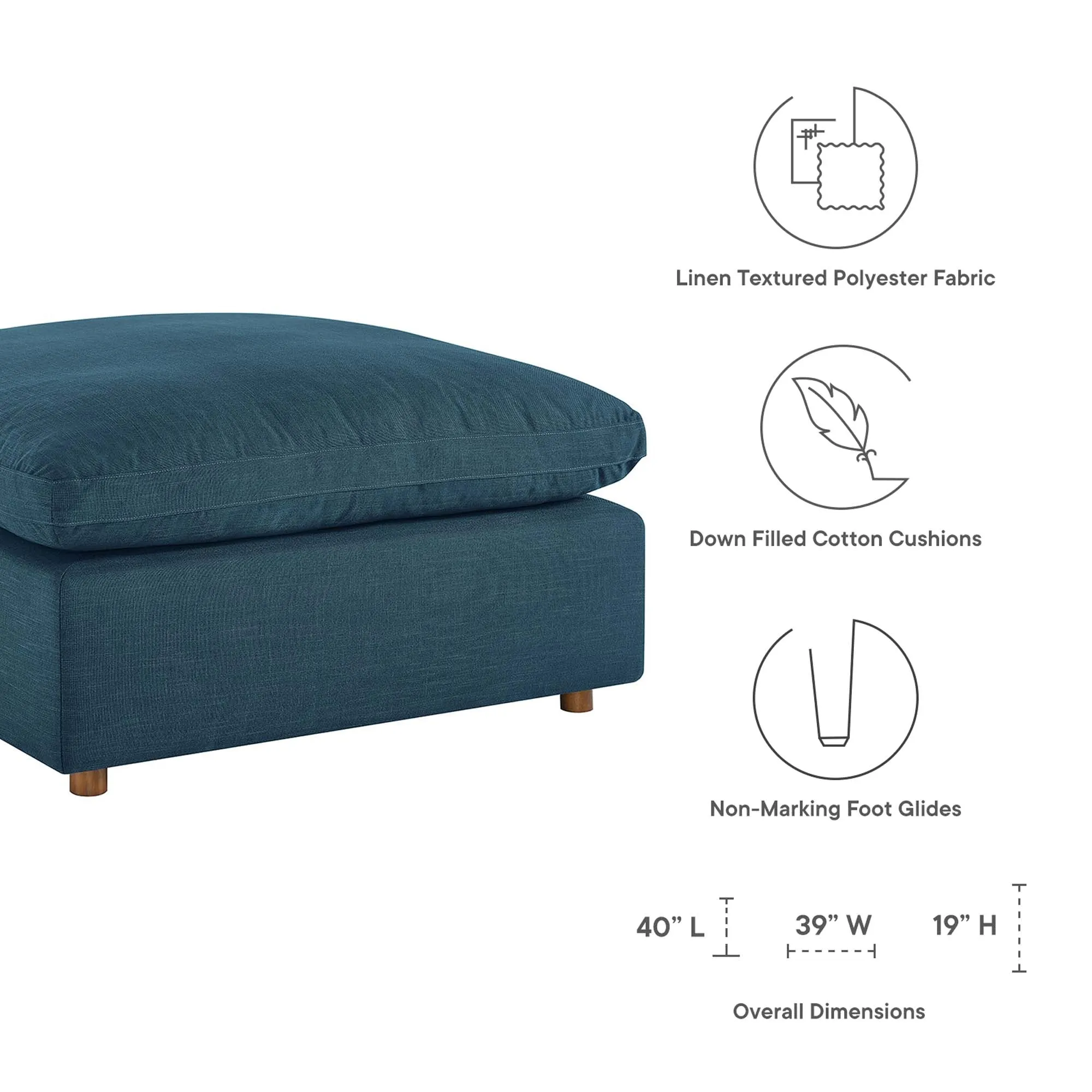 Commix 4 Piece Down Filled Overstuffed Sectional Sofa Set by Modway
