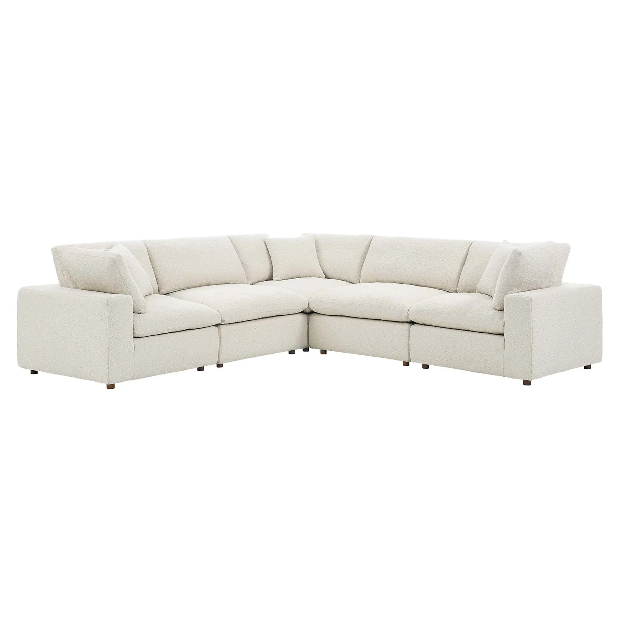 Commix 5-Piece Down Filled Overstuffed Boucle Sectional Sofa by Modway