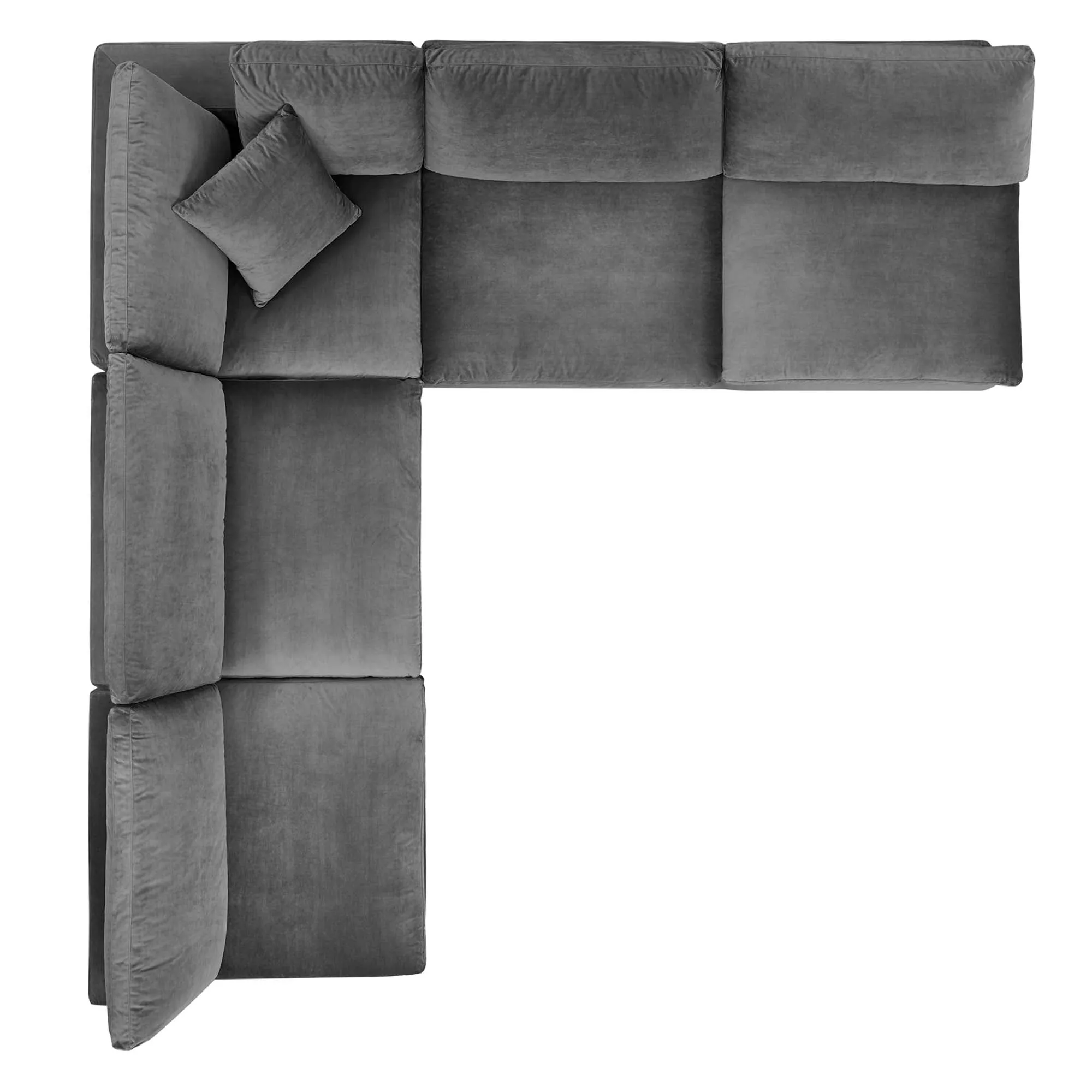 Commix 5-Piece Down Filled Overstuffed Performance Velvet Sectional Sofa by Modway
