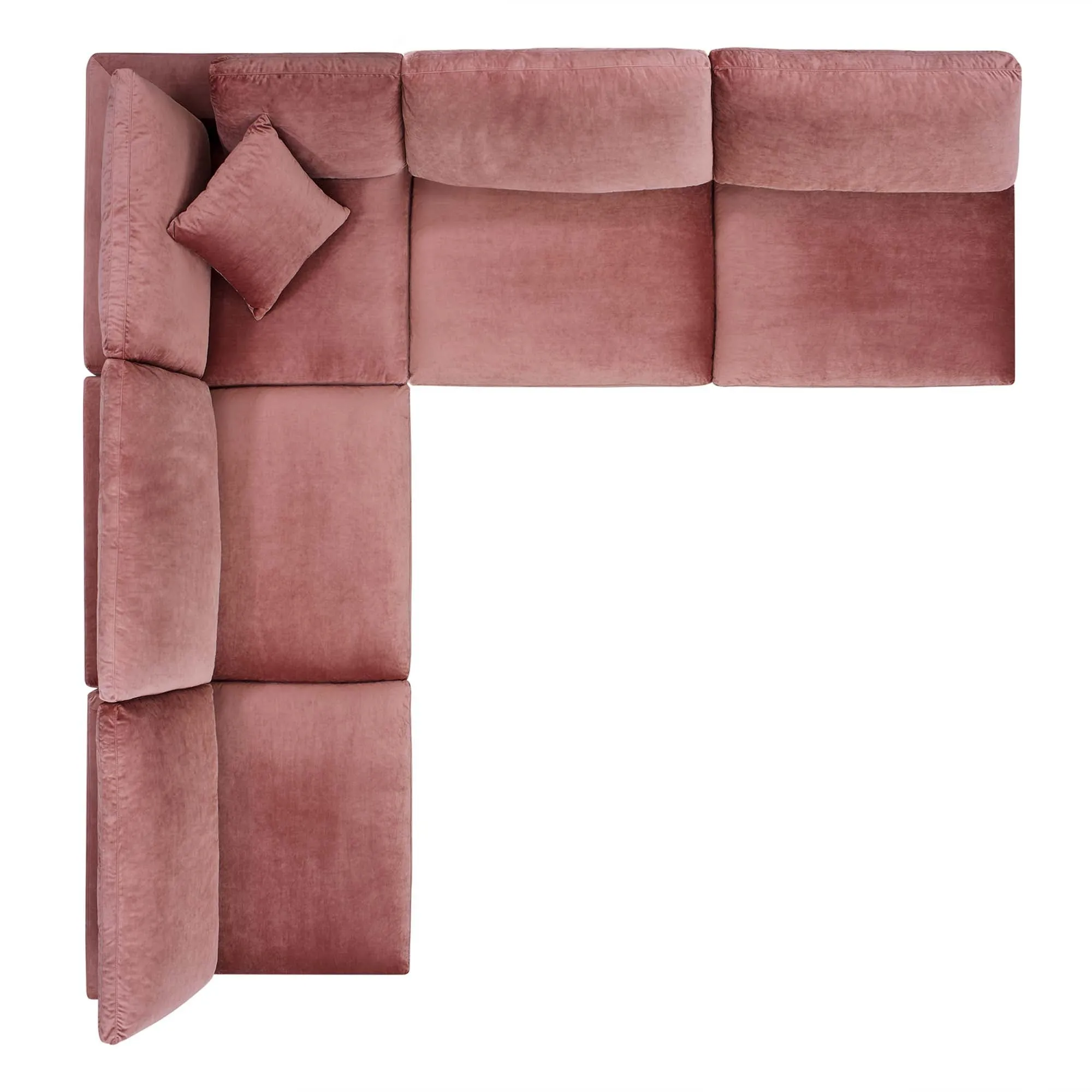 Commix 5-Piece Down Filled Overstuffed Performance Velvet Sectional Sofa by Modway