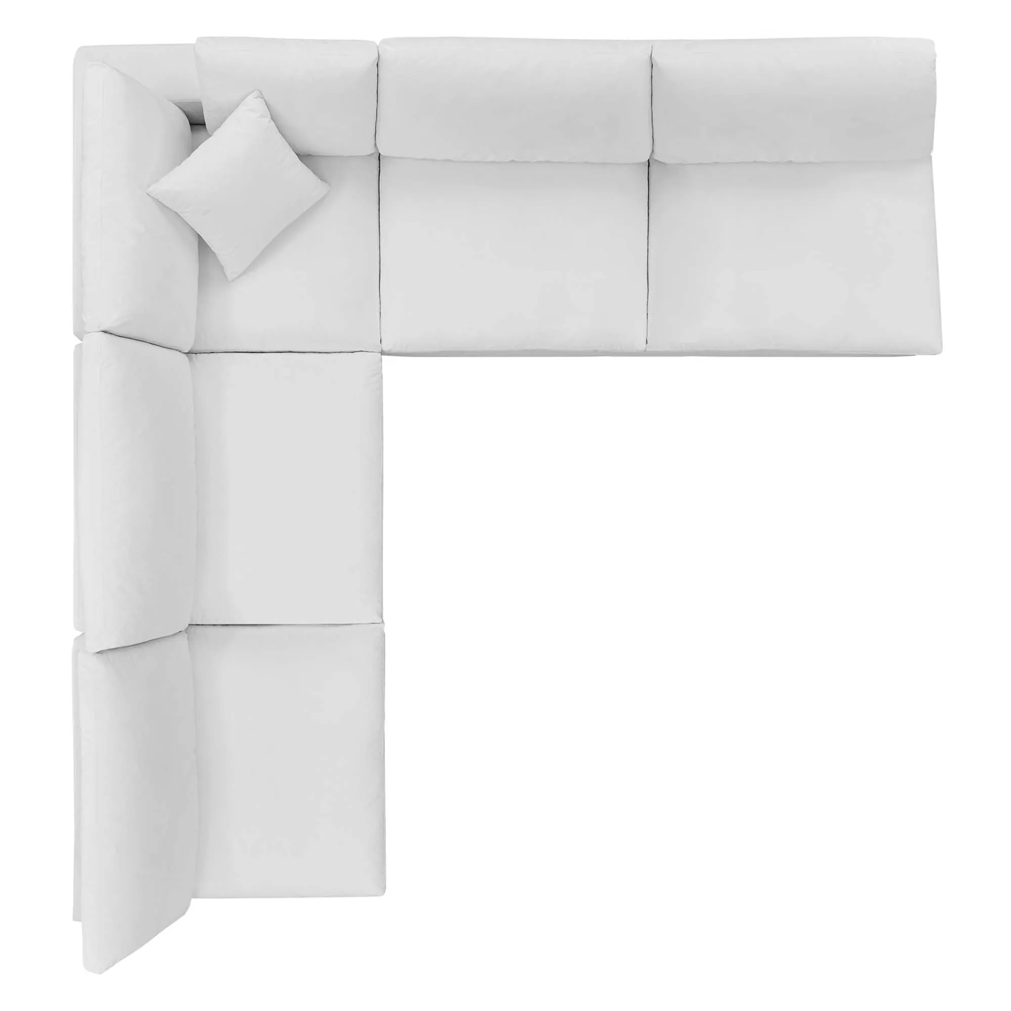 Commix 5-Piece Down Filled Overstuffed Performance Velvet Sectional Sofa by Modway