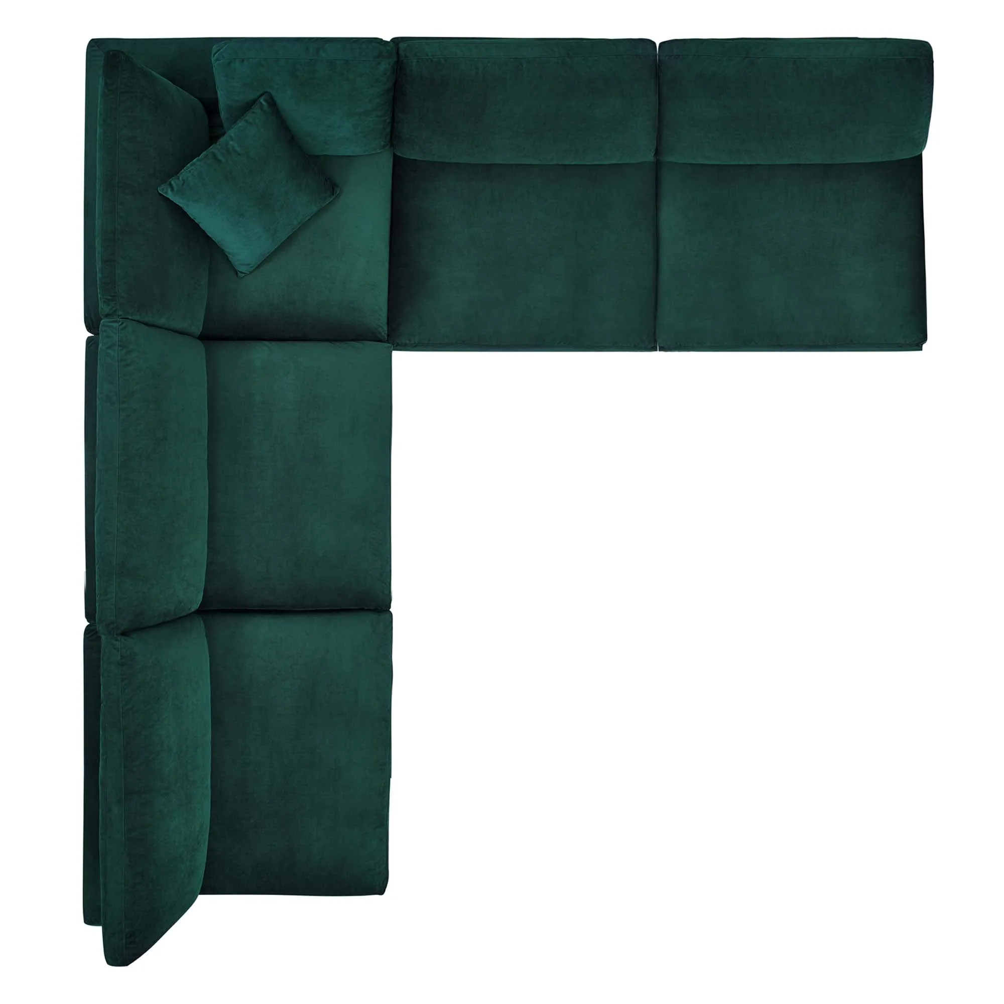Commix 5-Piece Down Filled Overstuffed Performance Velvet Sectional Sofa by Modway
