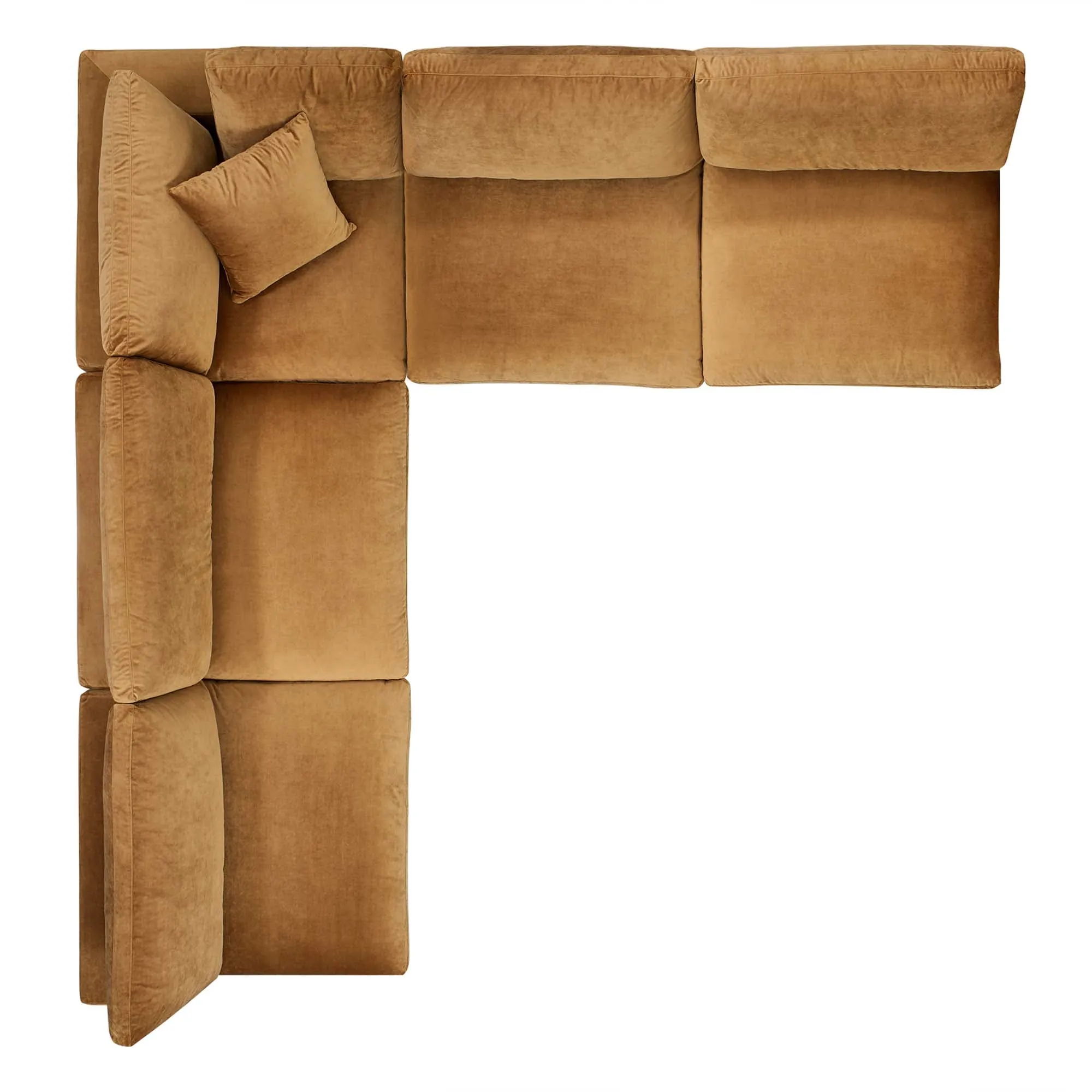 Commix 5-Piece Down Filled Overstuffed Performance Velvet Sectional Sofa by Modway