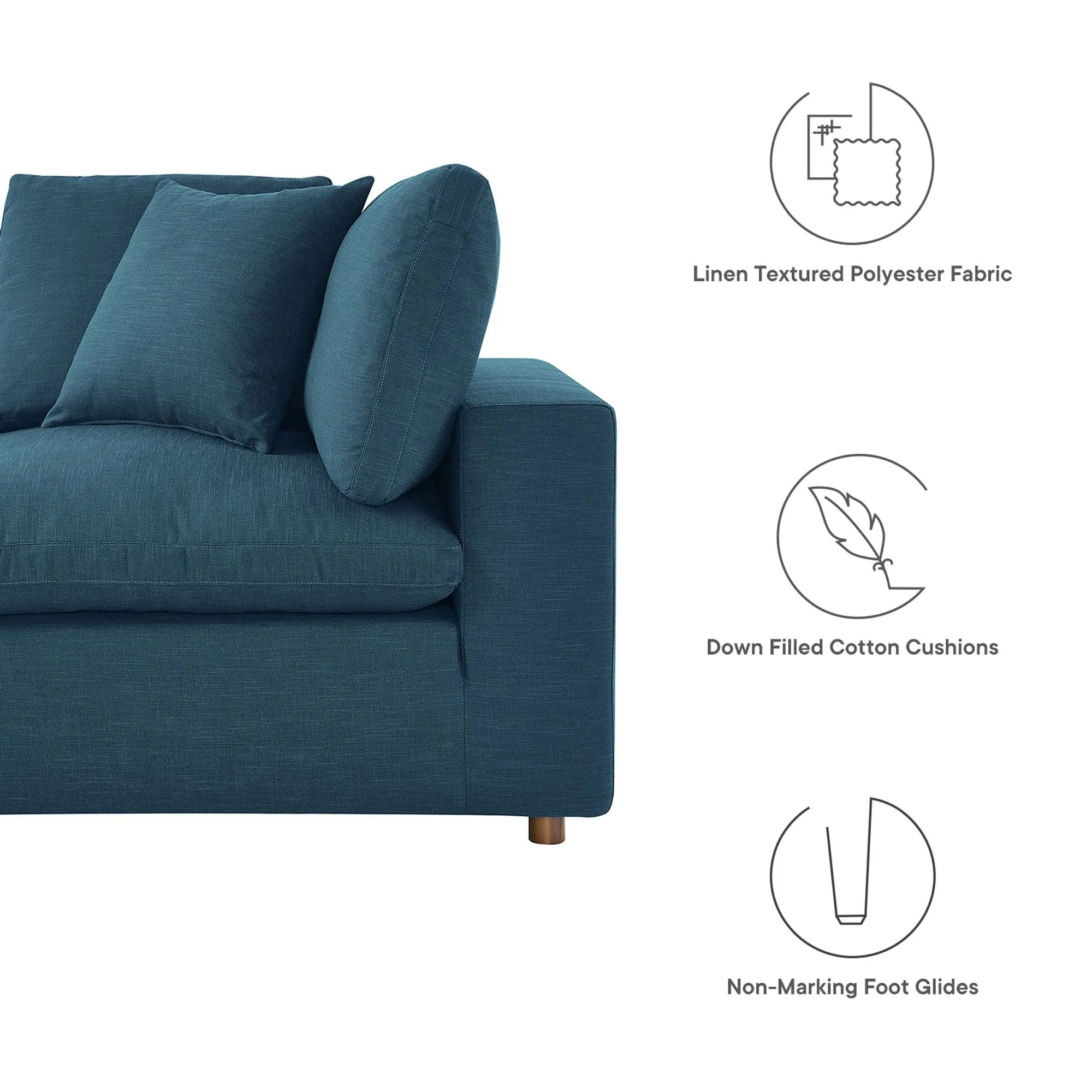 Commix 5 Piece Down Filled Overstuffed Sectional Sofa by Modway