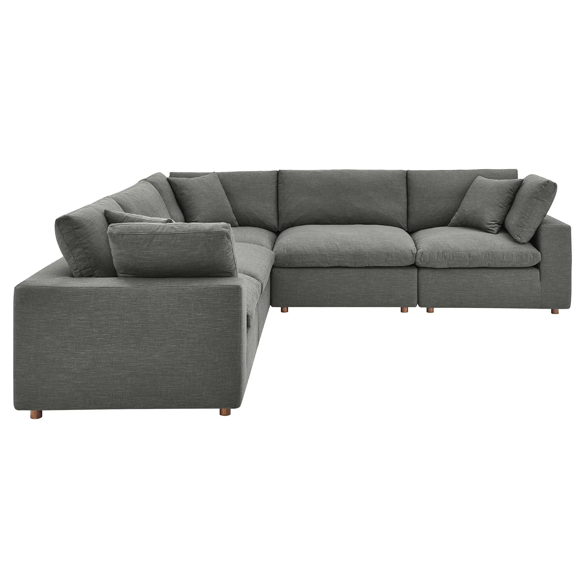 Commix 5 Piece Down Filled Overstuffed Sectional Sofa by Modway
