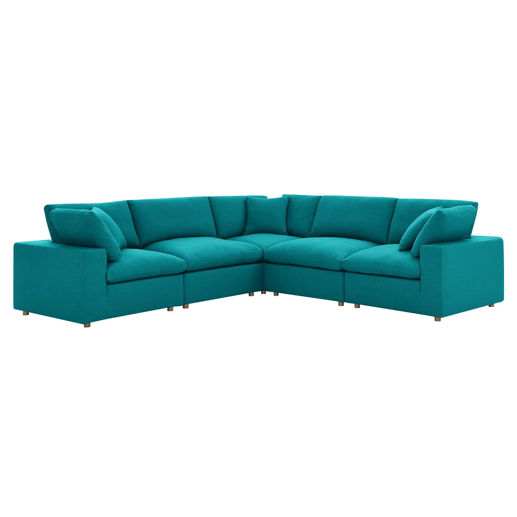 Commix 5 Piece Down Filled Overstuffed Sectional Sofa by Modway