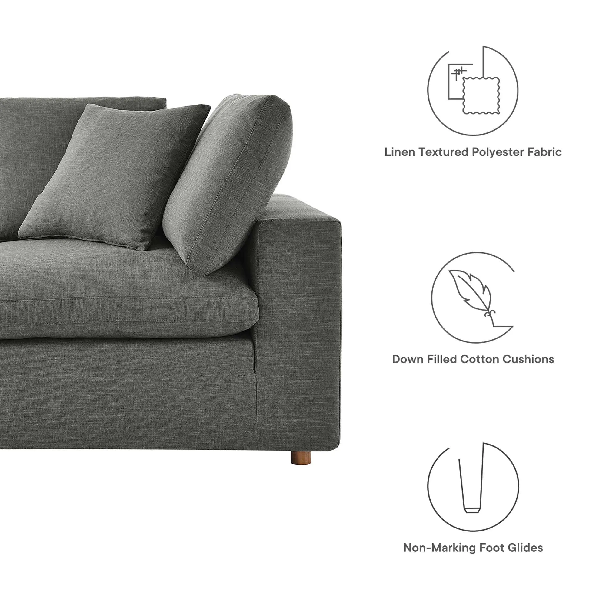 Commix 5 Piece Down Filled Overstuffed Sectional Sofa by Modway