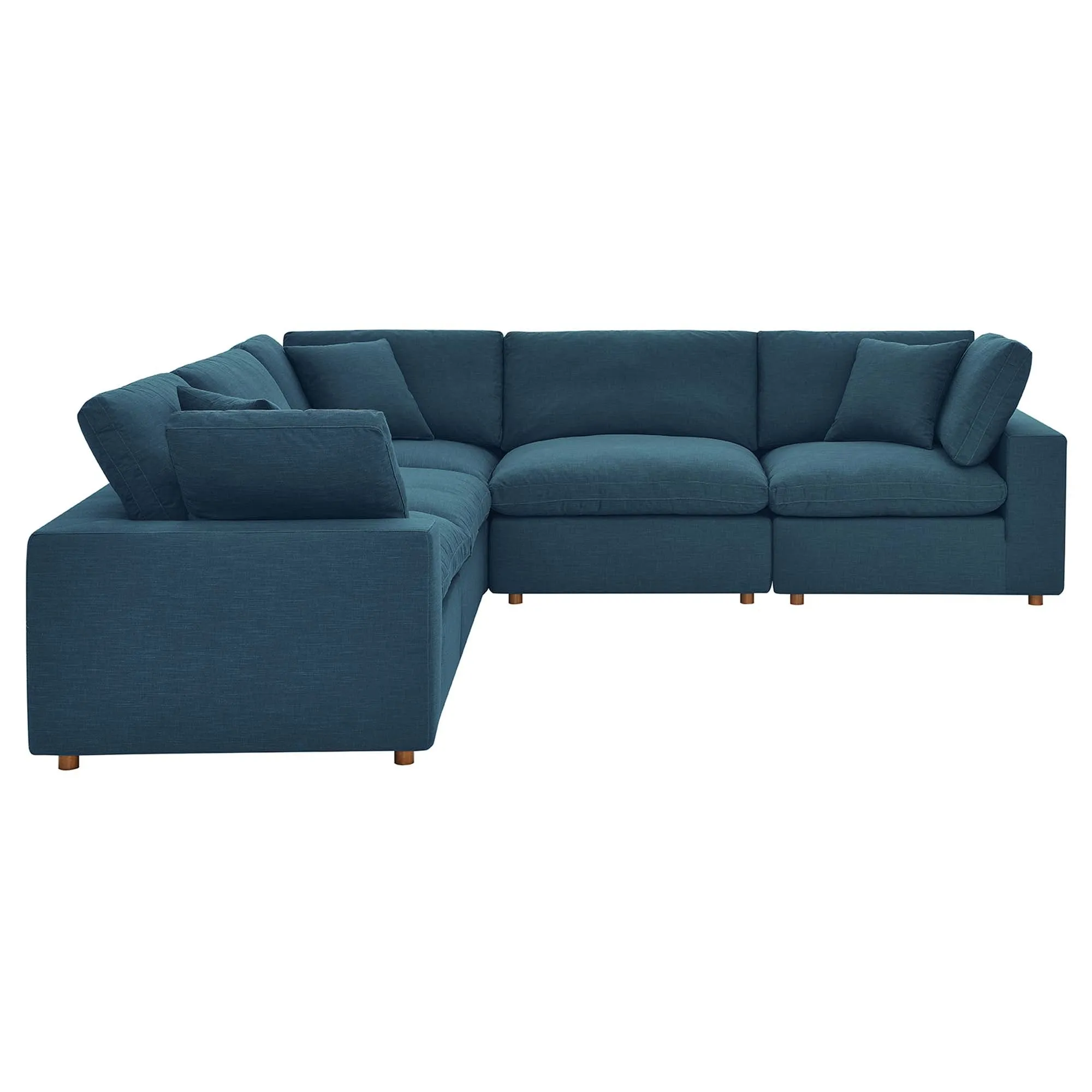 Commix 5 Piece Down Filled Overstuffed Sectional Sofa by Modway