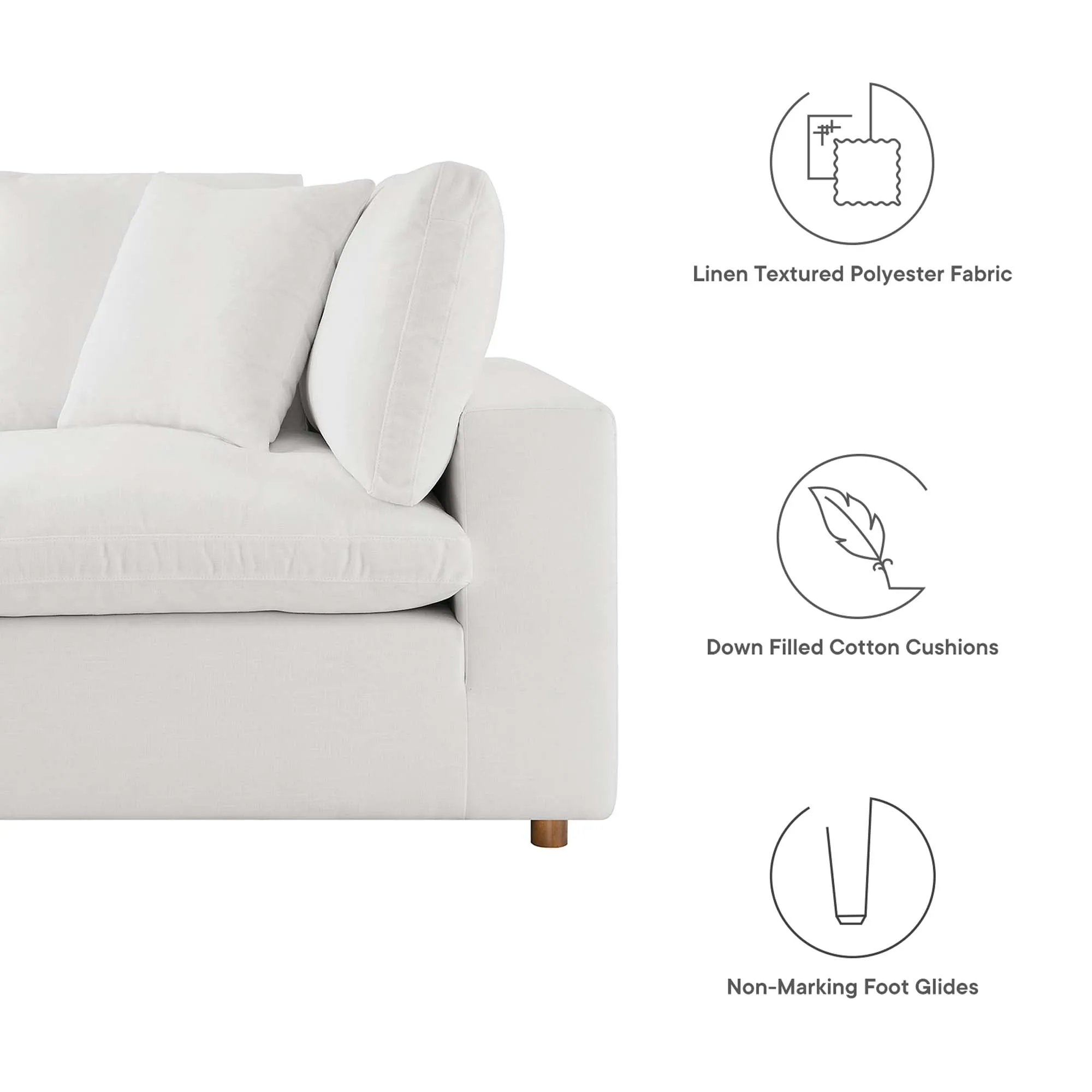 Commix 5 Piece Down Filled Overstuffed Sectional Sofa by Modway